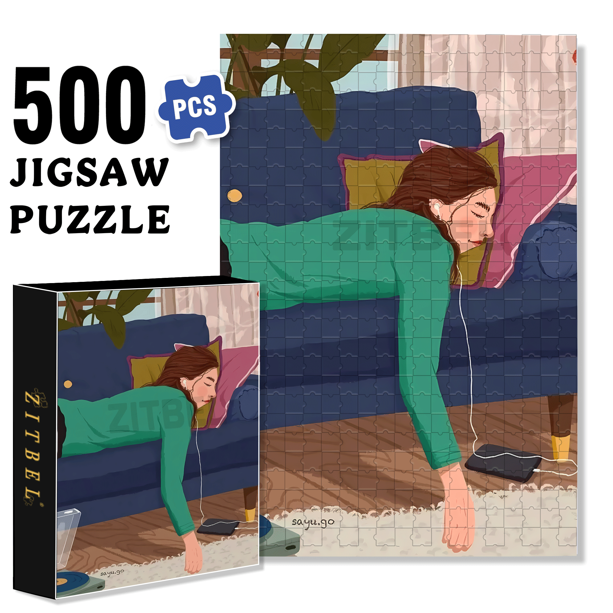 Obey The Inner Voice 3 500pcs/1000pcs Jigsaw Puzzle, Scratch-Resistant, Interactive Family Game & Brain-Boosting DIY Decor, Perfect for Halloween, Christmas & New Year Gifts, Family Puzzle Game