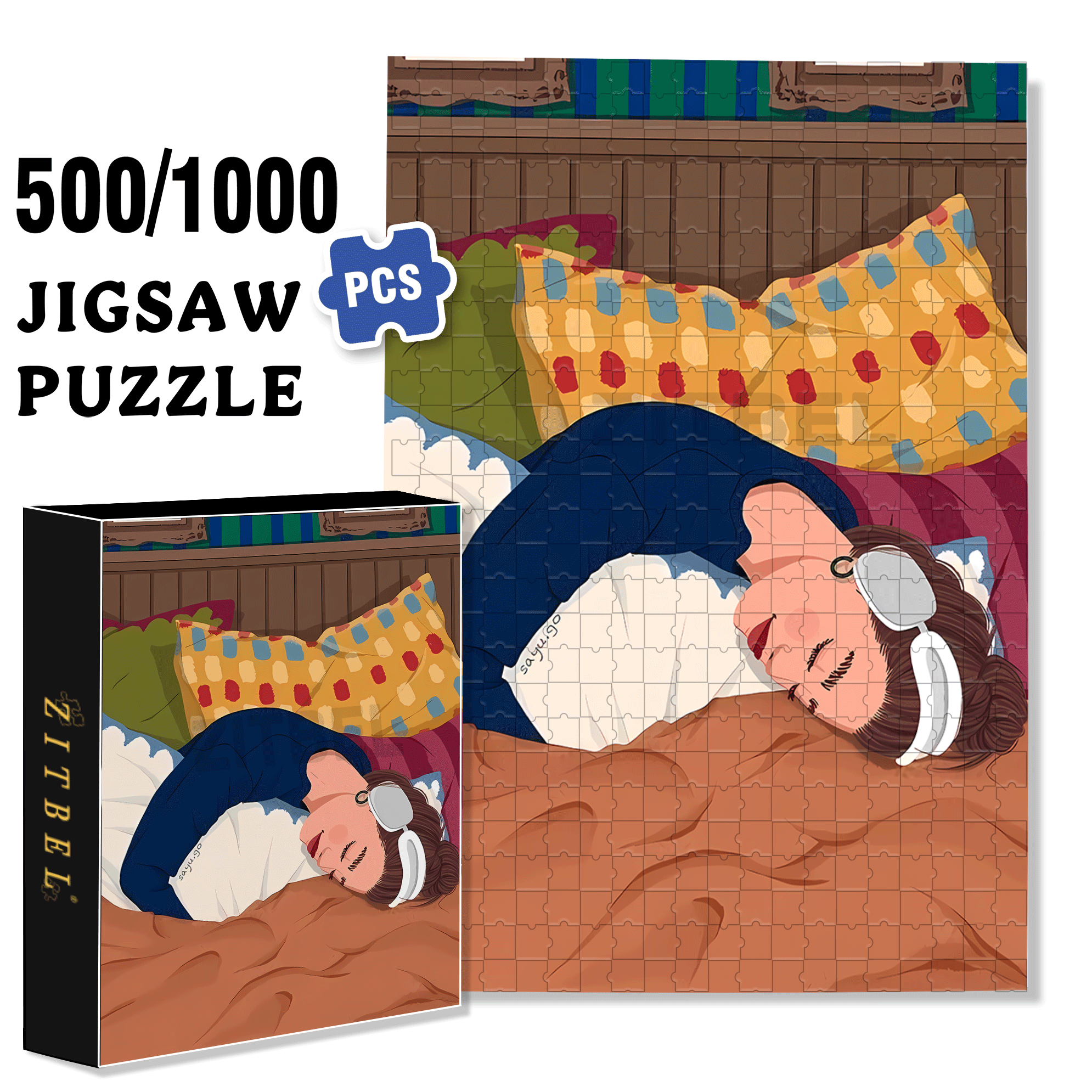 Obey The Inner Voice 4 500pcs/1000pcs Jigsaw Puzzle, Scratch-Resistant, Interactive Family Game & Brain-Boosting DIY Decor, Perfect for Halloween, Christmas & New Year Gifts, Family Puzzle Game