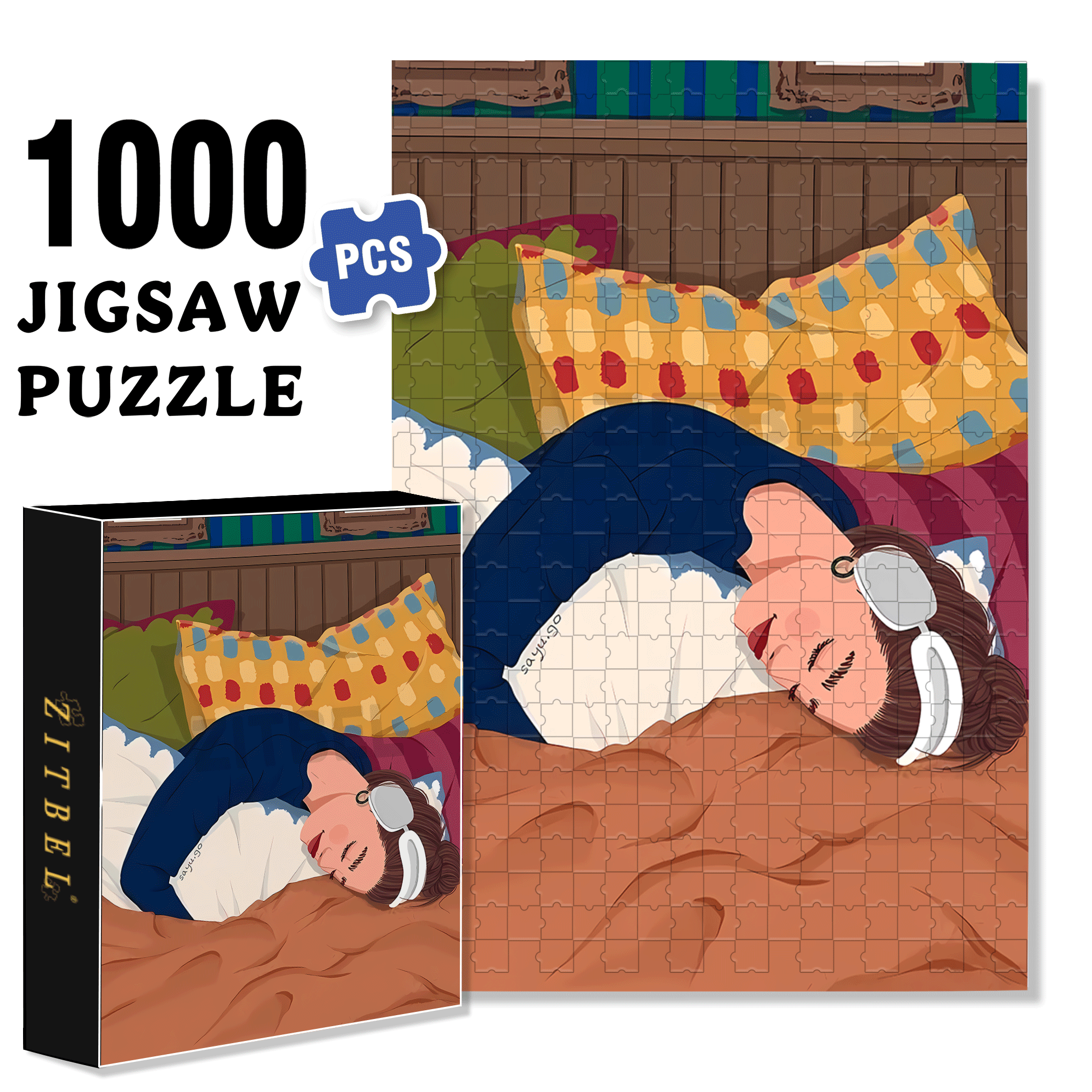 Obey The Inner Voice 4 500pcs/1000pcs Jigsaw Puzzle, Scratch-Resistant, Interactive Family Game & Brain-Boosting DIY Decor, Perfect for Halloween, Christmas & New Year Gifts, Family Puzzle Game