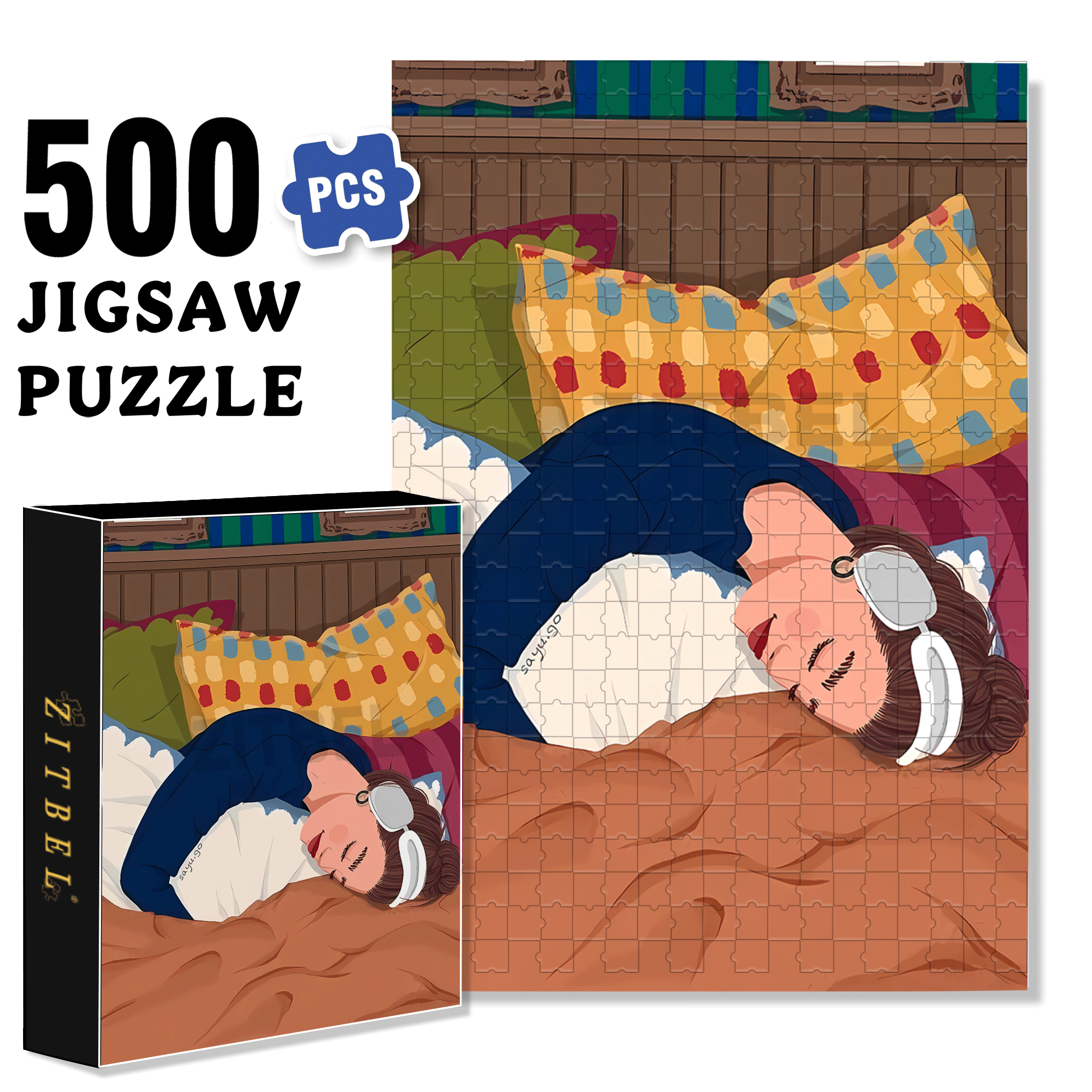 Obey The Inner Voice 4 500pcs/1000pcs Jigsaw Puzzle, Scratch-Resistant, Interactive Family Game & Brain-Boosting DIY Decor, Perfect for Halloween, Christmas & New Year Gifts, Family Puzzle Game