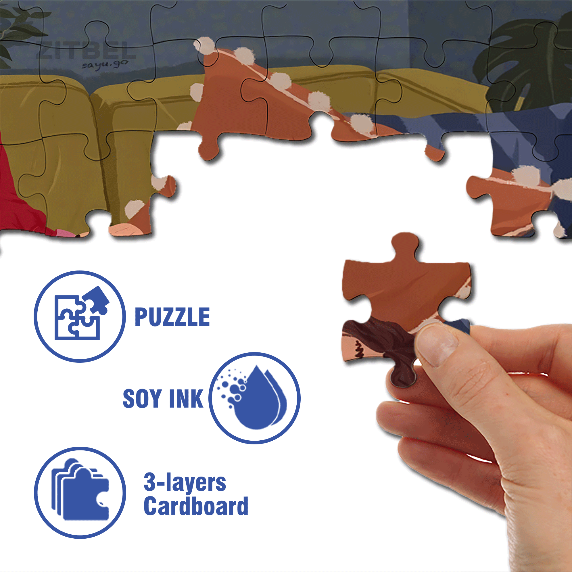 Obey The Inner Voice 5 500pcs/1000pcs Jigsaw Puzzle, Scratch-Resistant, Interactive Family Game & Brain-Boosting DIY Decor, Perfect for Halloween, Christmas & New Year Gifts, Family Puzzle Game