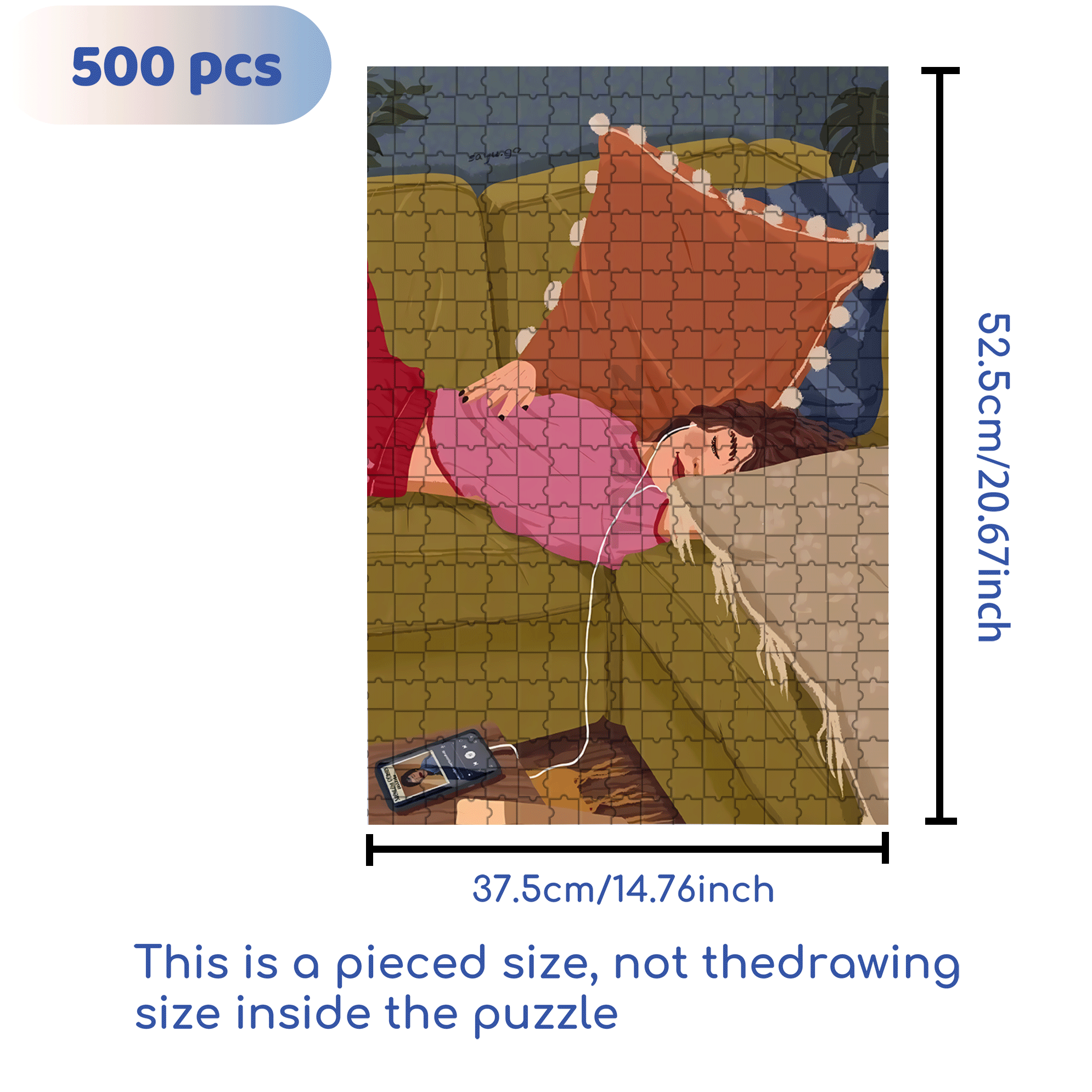 Obey The Inner Voice 5 500pcs/1000pcs Jigsaw Puzzle, Scratch-Resistant, Interactive Family Game & Brain-Boosting DIY Decor, Perfect for Halloween, Christmas & New Year Gifts, Family Puzzle Game
