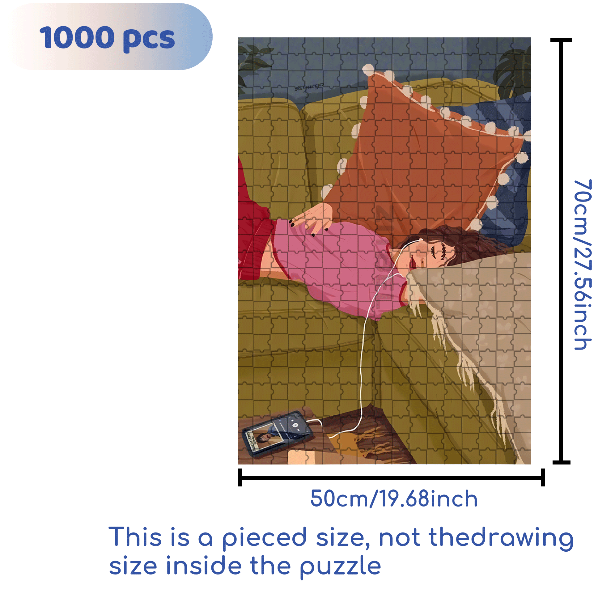 Obey The Inner Voice 5 500pcs/1000pcs Jigsaw Puzzle, Scratch-Resistant, Interactive Family Game & Brain-Boosting DIY Decor, Perfect for Halloween, Christmas & New Year Gifts, Family Puzzle Game