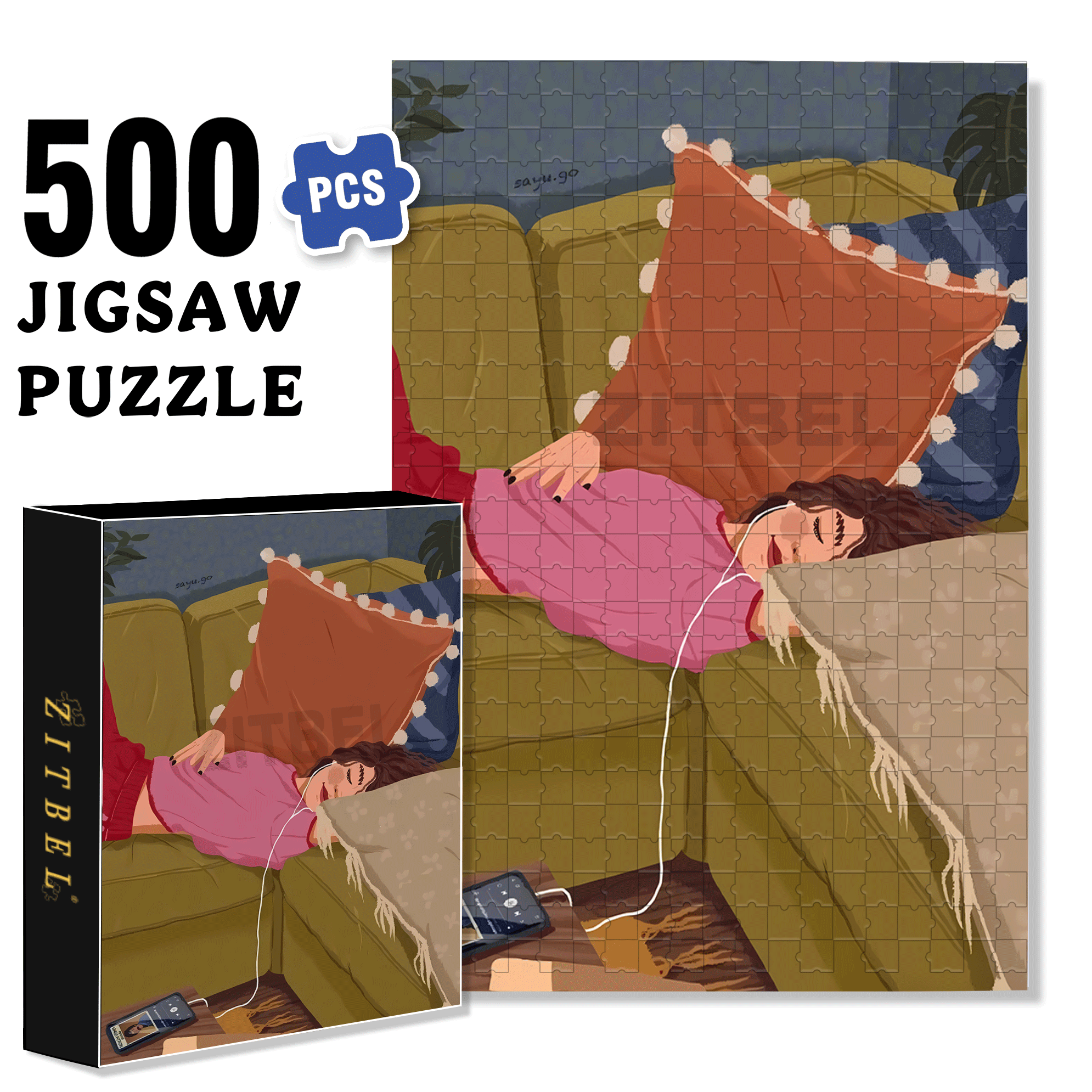 Obey The Inner Voice 5 500pcs/1000pcs Jigsaw Puzzle, Scratch-Resistant, Interactive Family Game & Brain-Boosting DIY Decor, Perfect for Halloween, Christmas & New Year Gifts, Family Puzzle Game