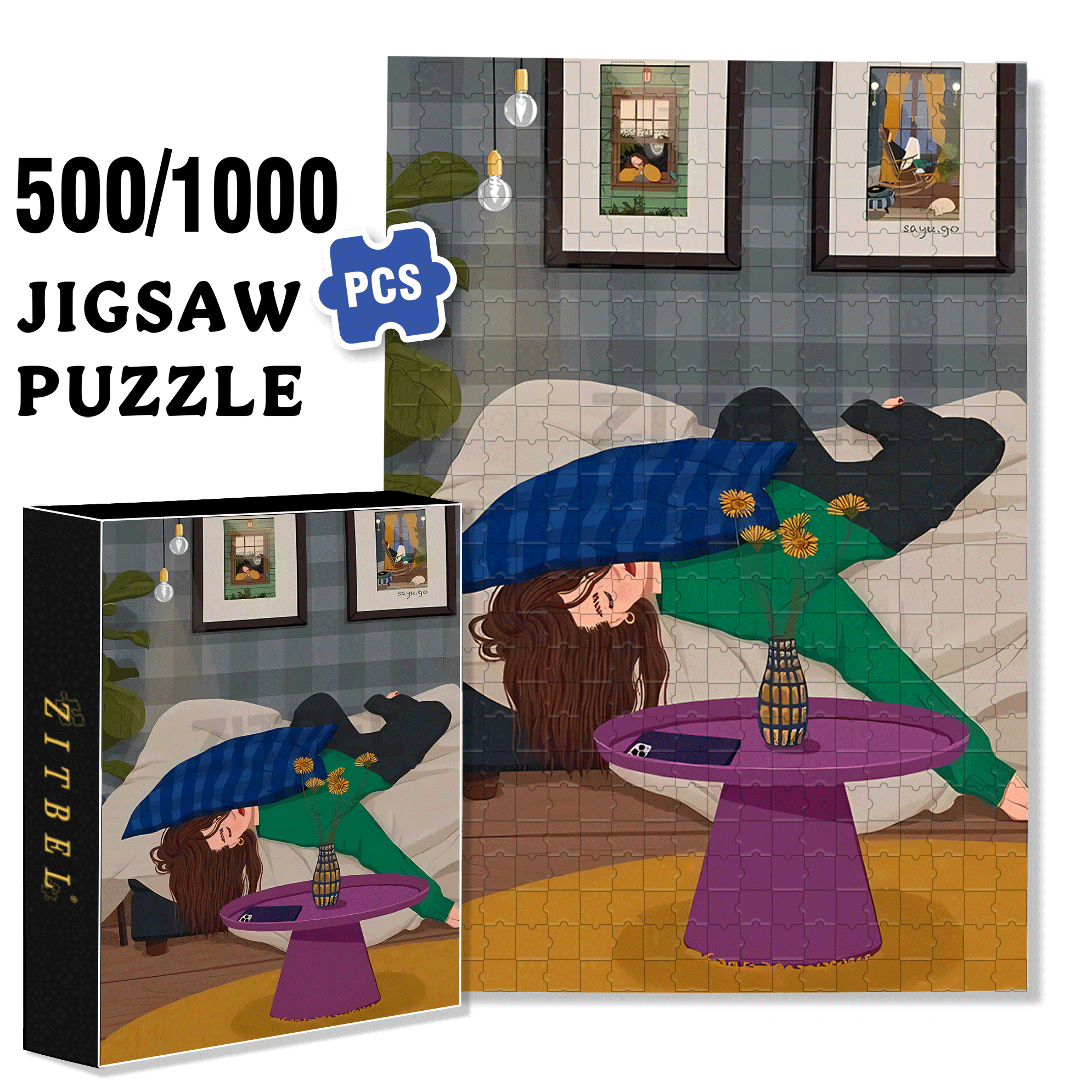 Obey The Inner Voice 500pcs/1000pcs Jigsaw Puzzle, Scratch-Resistant, Interactive Family Game & Brain-Boosting DIY Decor, Perfect for Halloween, Christmas & New Year Gifts, Family Puzzle Game