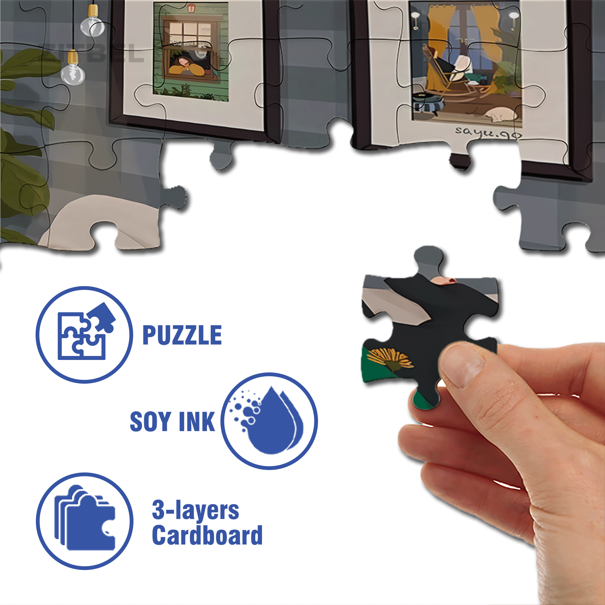 Obey The Inner Voice 500pcs/1000pcs Jigsaw Puzzle, Scratch-Resistant, Interactive Family Game & Brain-Boosting DIY Decor, Perfect for Halloween, Christmas & New Year Gifts, Family Puzzle Game