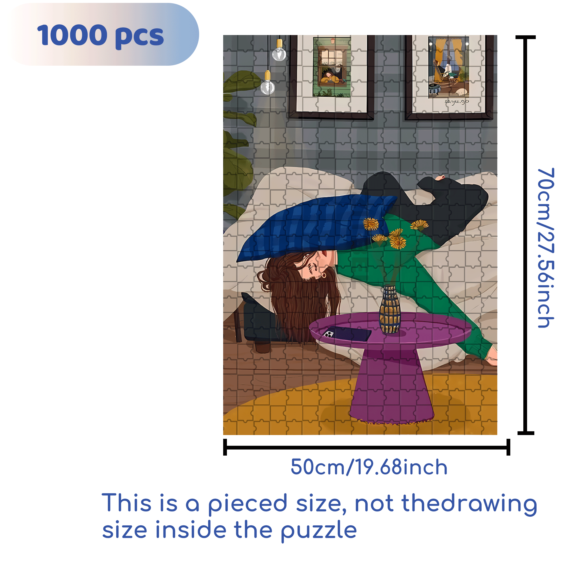 Obey The Inner Voice 500pcs/1000pcs Jigsaw Puzzle, Scratch-Resistant, Interactive Family Game & Brain-Boosting DIY Decor, Perfect for Halloween, Christmas & New Year Gifts, Family Puzzle Game