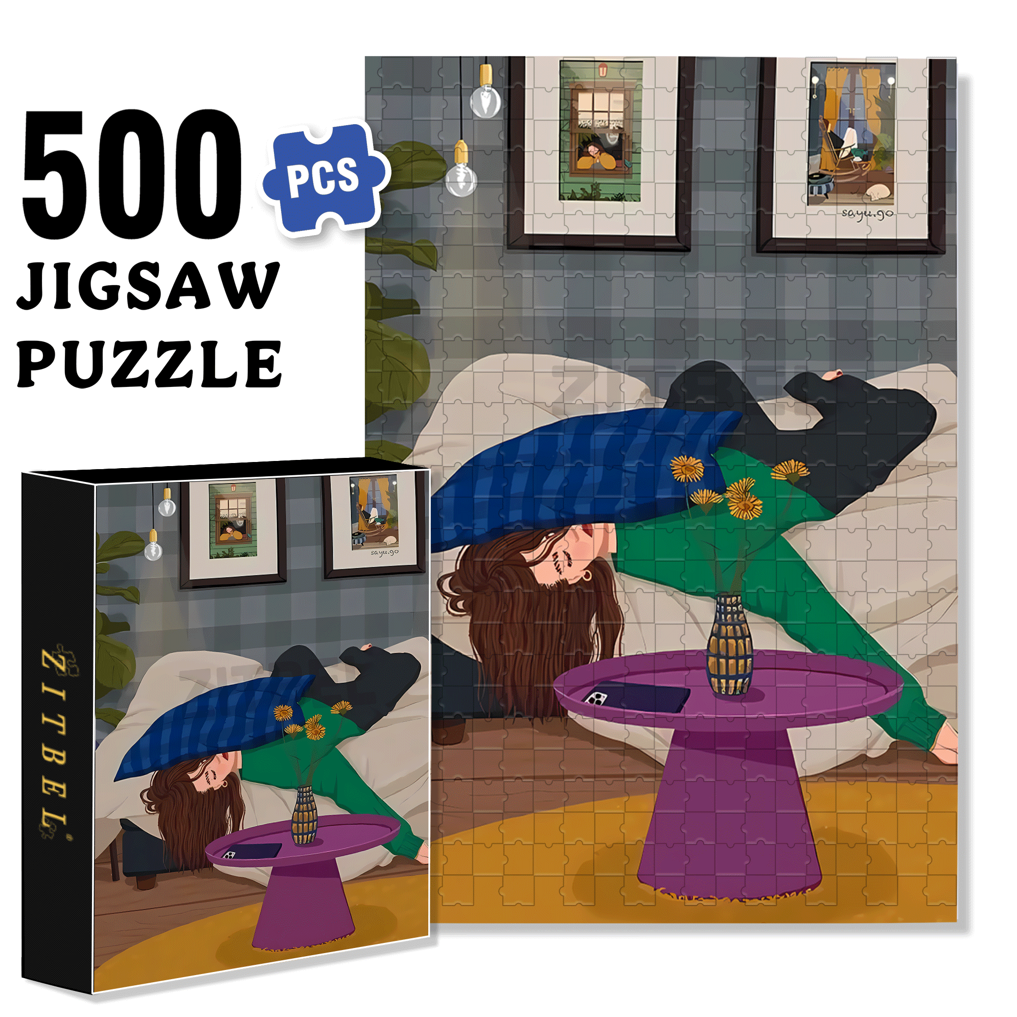 Obey The Inner Voice 500pcs/1000pcs Jigsaw Puzzle, Scratch-Resistant, Interactive Family Game & Brain-Boosting DIY Decor, Perfect for Halloween, Christmas & New Year Gifts, Family Puzzle Game