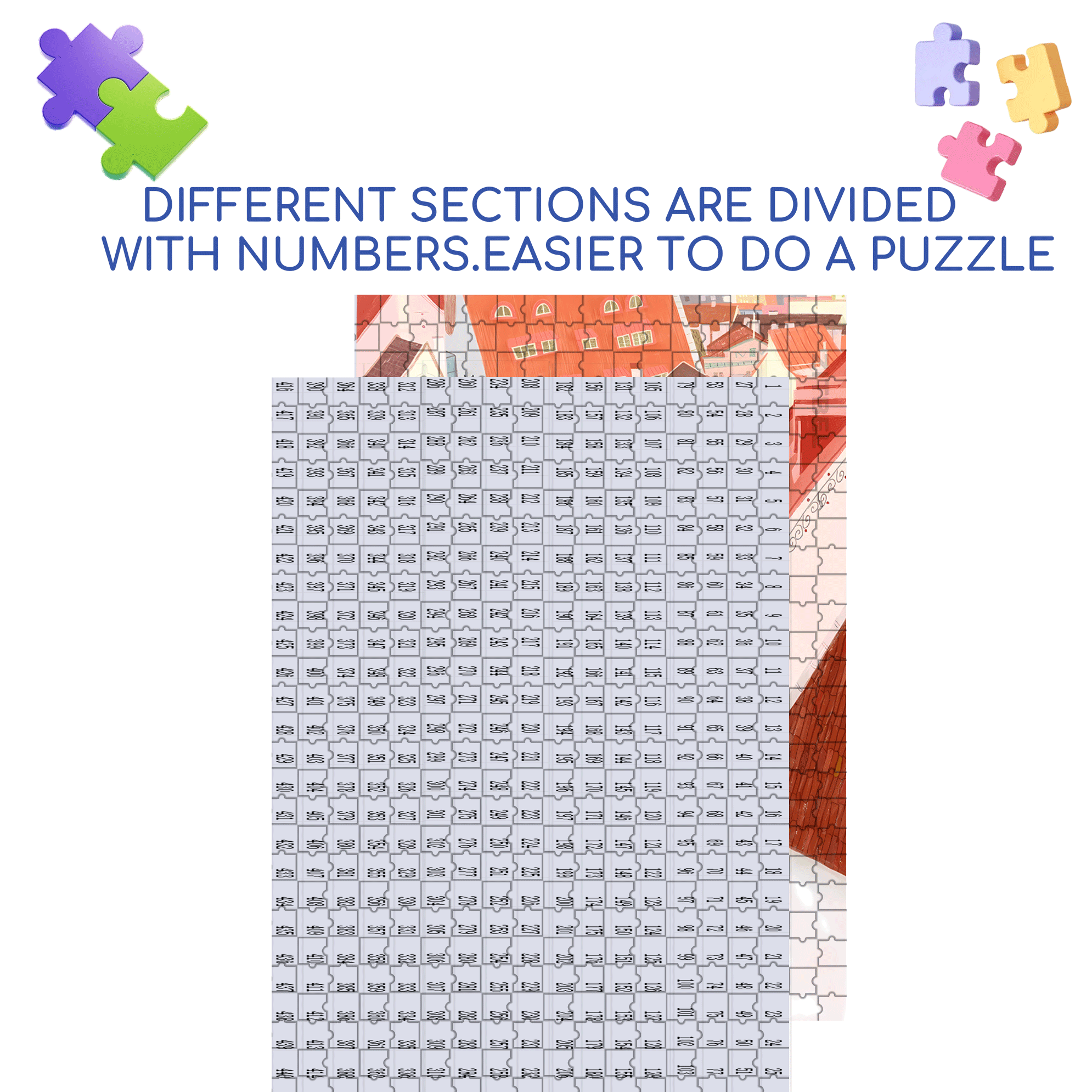 Orange Colored Temperature 500pcs/1000pcs Jigsaw Puzzle, Scratch-Resistant, Interactive Family Game & Brain-Boosting DIY Decor, Perfect for Halloween, Christmas & New Year Gifts, Family Puzzle Game