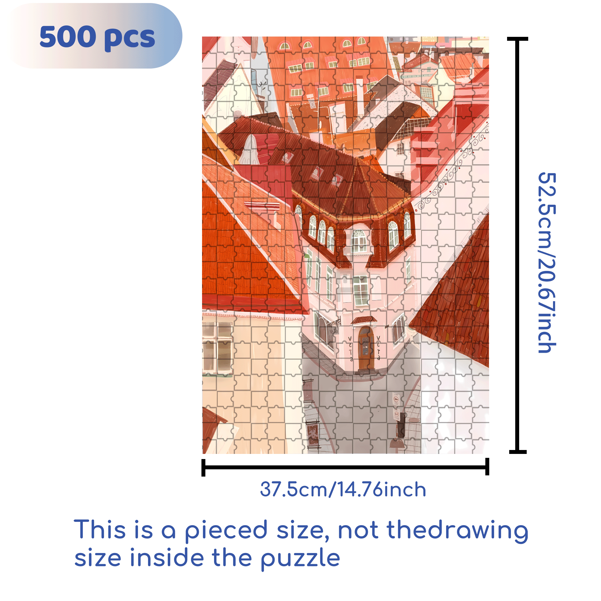 Orange Colored Temperature 500pcs/1000pcs Jigsaw Puzzle, Scratch-Resistant, Interactive Family Game & Brain-Boosting DIY Decor, Perfect for Halloween, Christmas & New Year Gifts, Family Puzzle Game