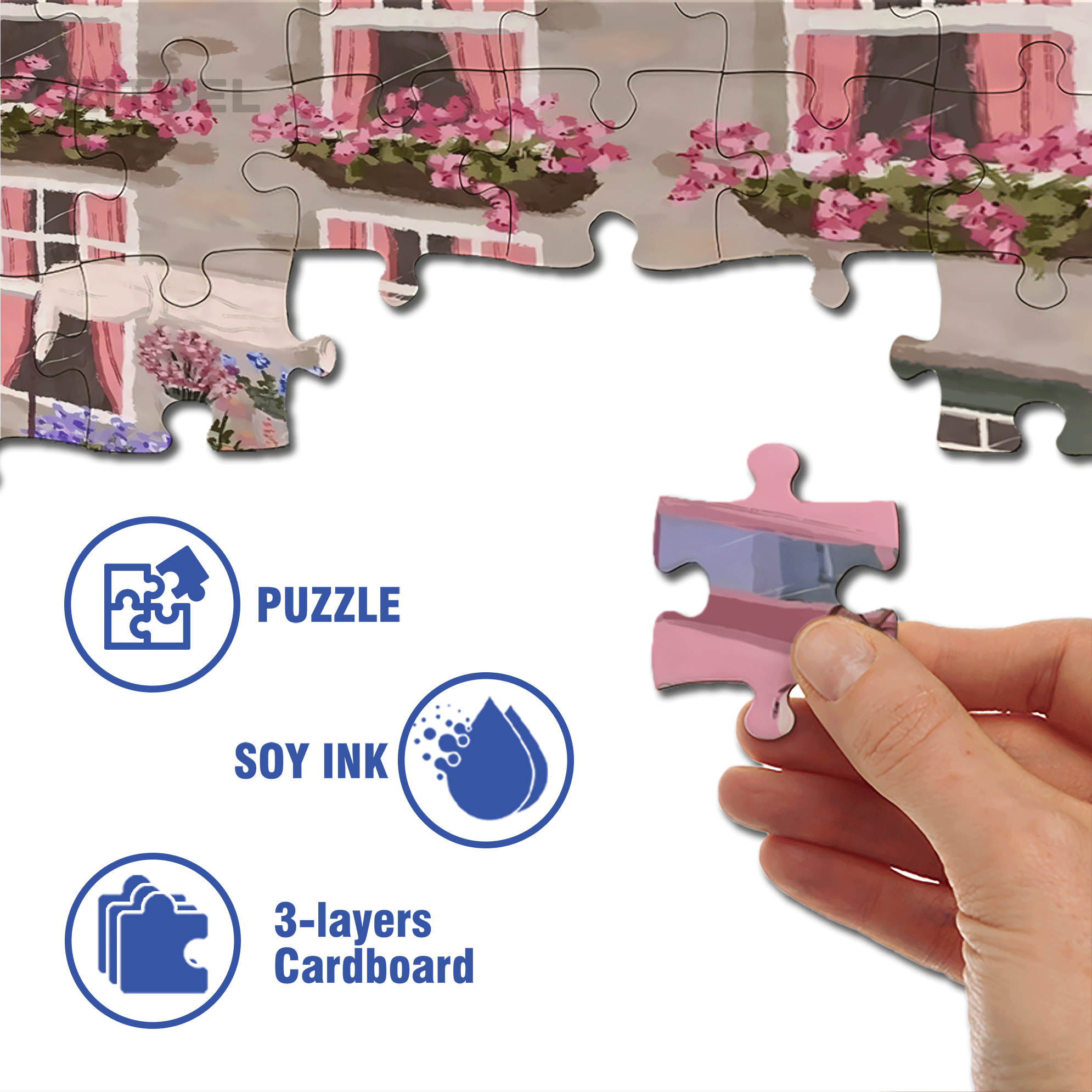 Pink Style 500pcs/1000pcs Jigsaw Puzzle, Scratch-Resistant, Interactive Family Game & Brain-Boosting DIY Decor, Perfect for Halloween, Christmas & New Year Gifts, Family Puzzle Game
