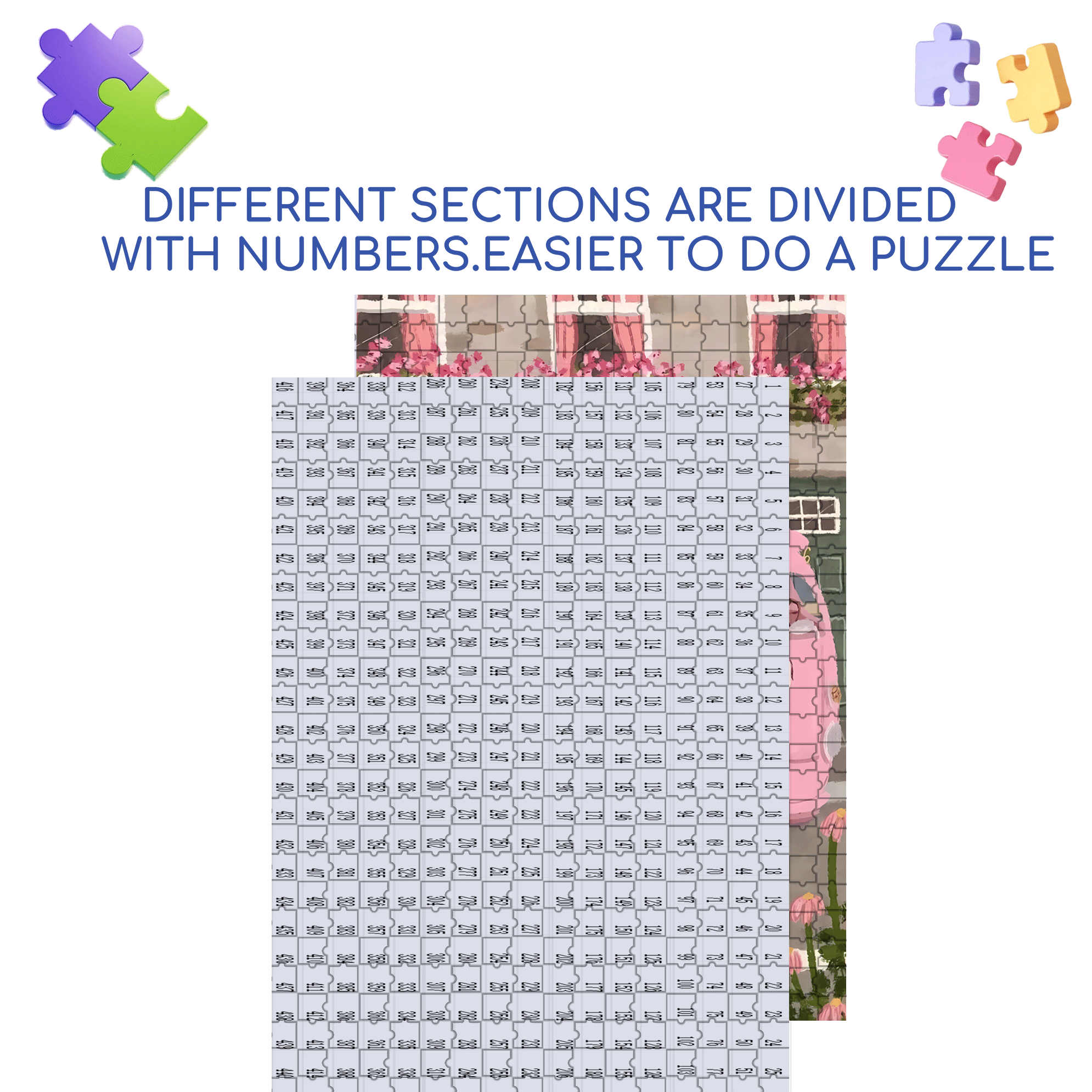 Pink Style 500pcs/1000pcs Jigsaw Puzzle, Scratch-Resistant, Interactive Family Game & Brain-Boosting DIY Decor, Perfect for Halloween, Christmas & New Year Gifts, Family Puzzle Game