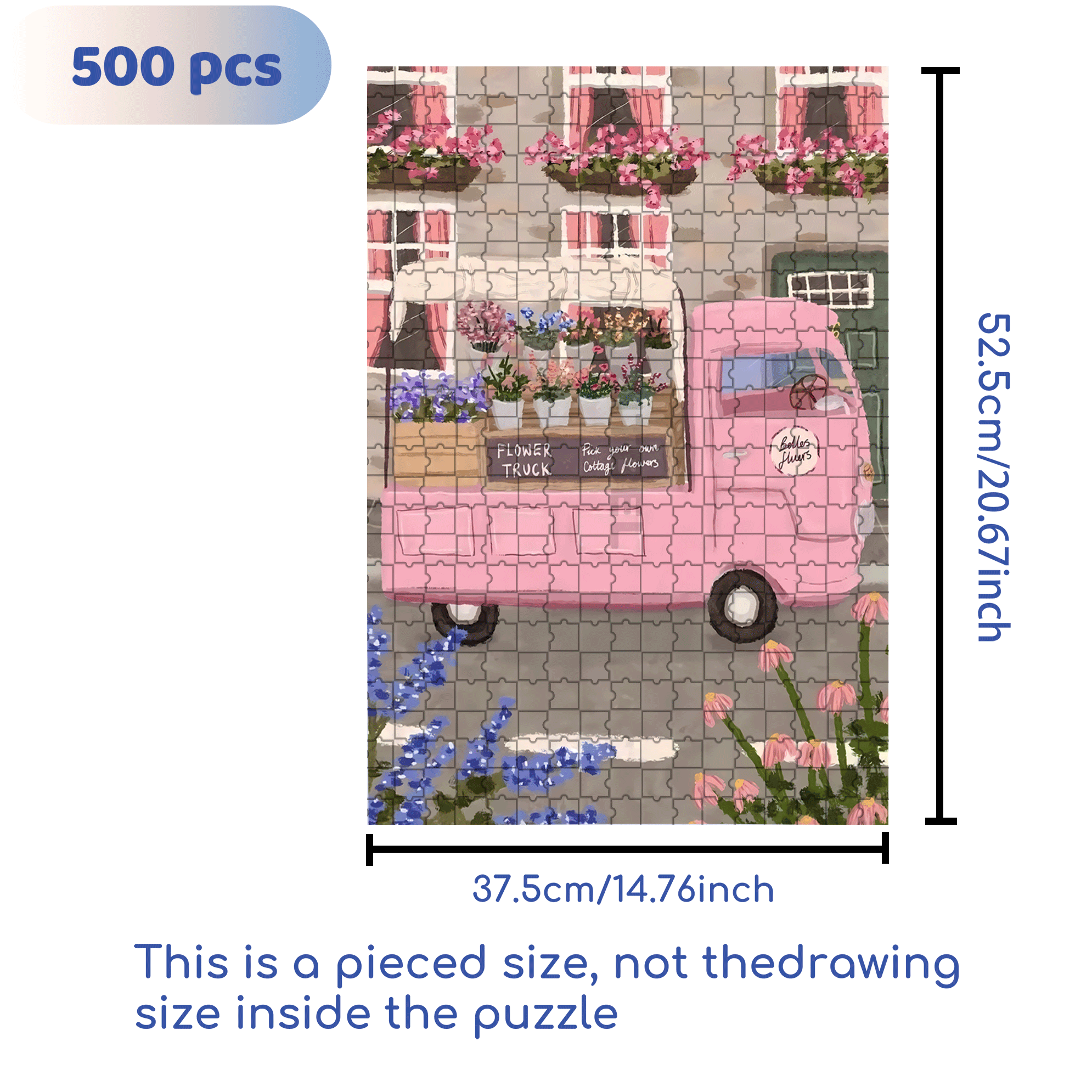Pink Style 500pcs/1000pcs Jigsaw Puzzle, Scratch-Resistant, Interactive Family Game & Brain-Boosting DIY Decor, Perfect for Halloween, Christmas & New Year Gifts, Family Puzzle Game