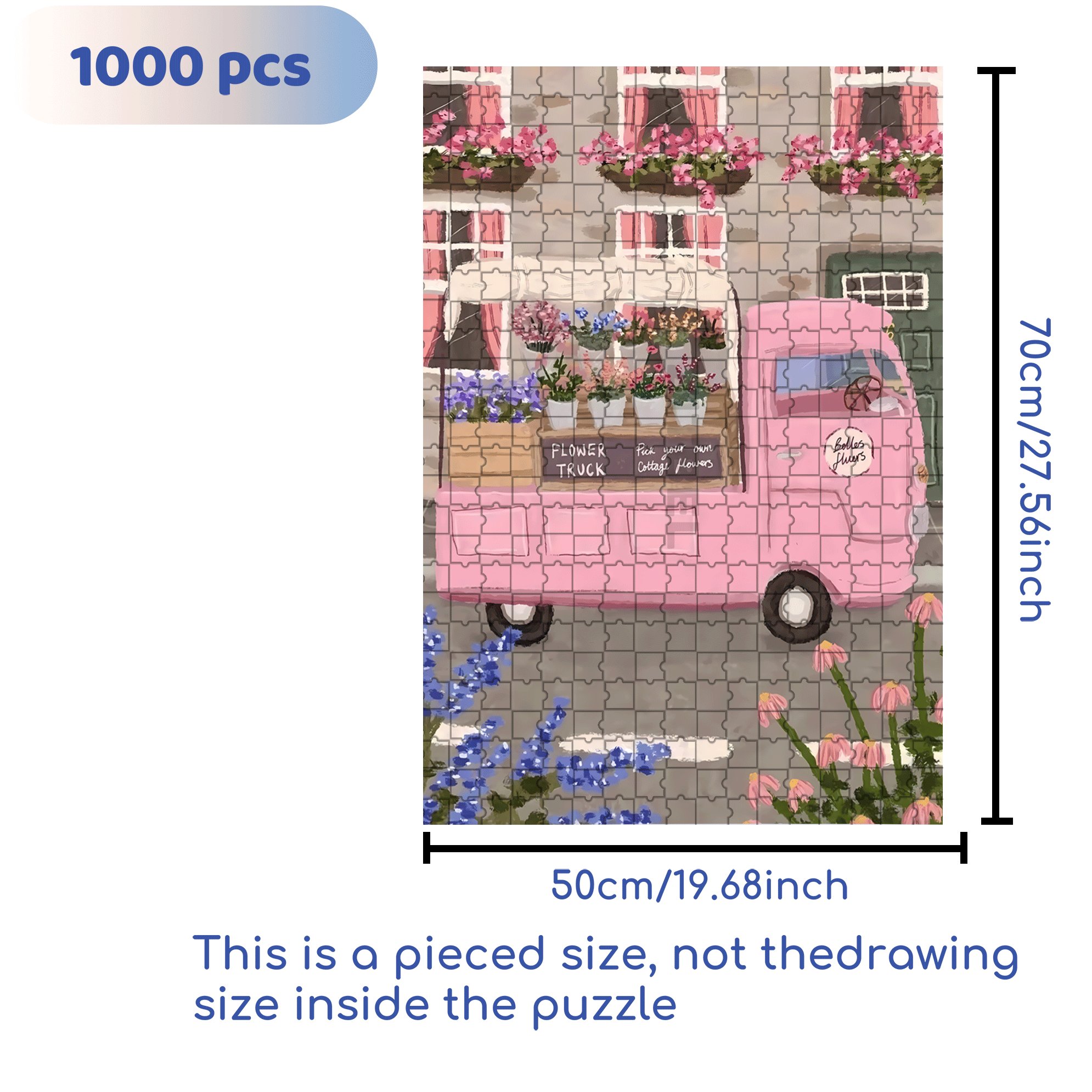 Pink Style 500pcs/1000pcs Jigsaw Puzzle, Scratch-Resistant, Interactive Family Game & Brain-Boosting DIY Decor, Perfect for Halloween, Christmas & New Year Gifts, Family Puzzle Game