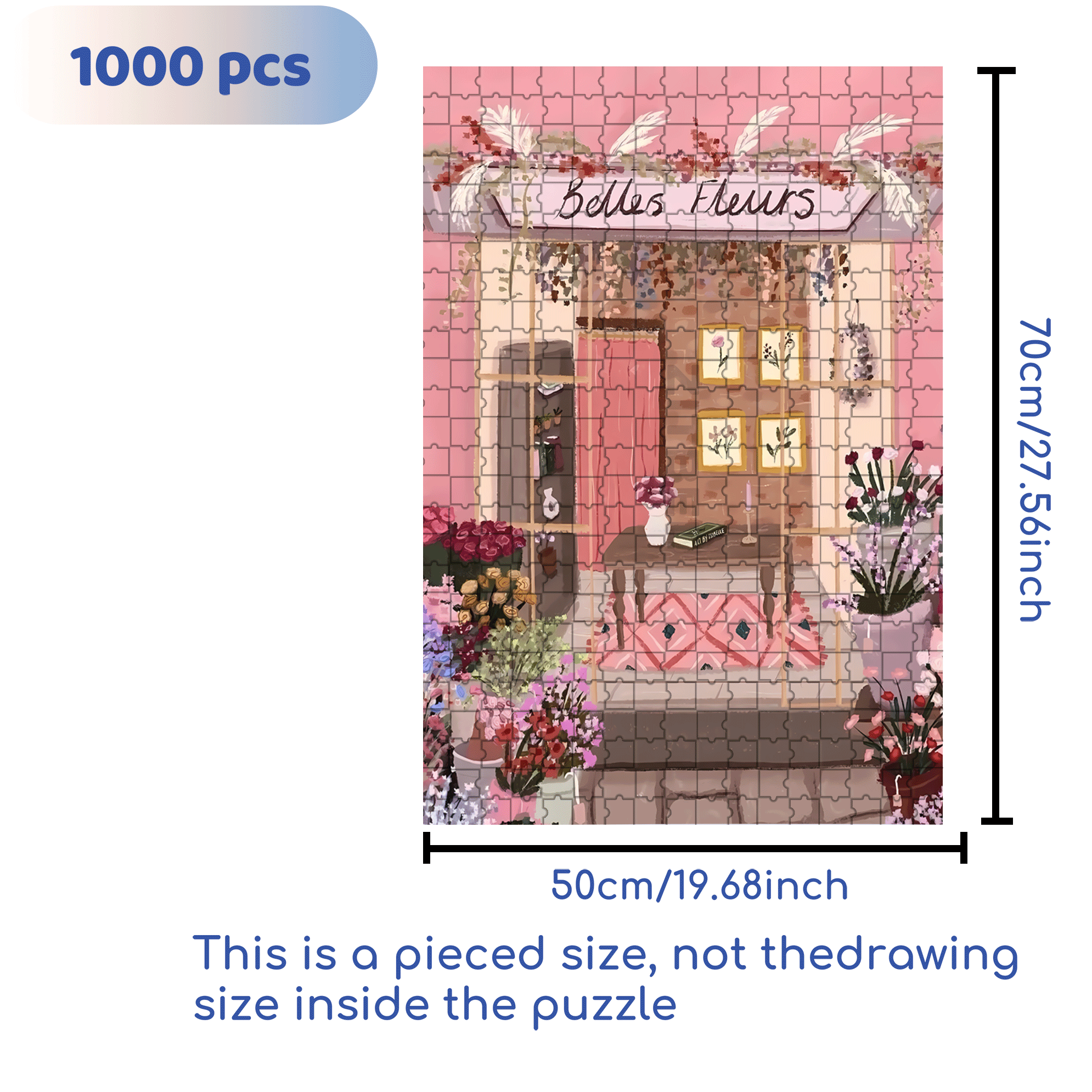 Pinke Style 2 500pcs/1000pcs Jigsaw Puzzle, Scratch-Resistant, Interactive Family Game & Brain-Boosting DIY Decor, Perfect for Halloween, Christmas & New Year Gifts, Family Puzzle Game