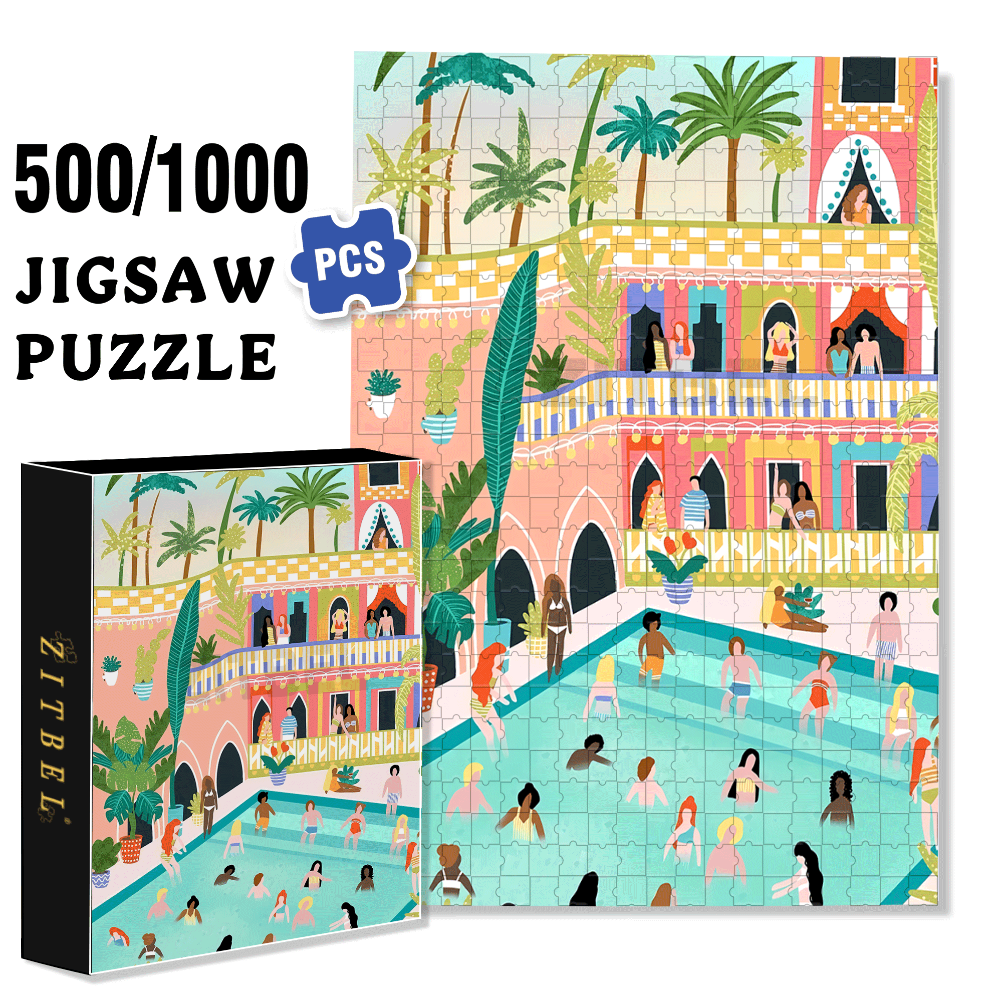 Playful Moments 500pcs/1000pcs Jigsaw Puzzle, Scratch-Resistant, Interactive Family Game & Brain-Boosting DIY Decor, Perfect for Halloween, Christmas & New Year Gifts, Family Puzzle Game