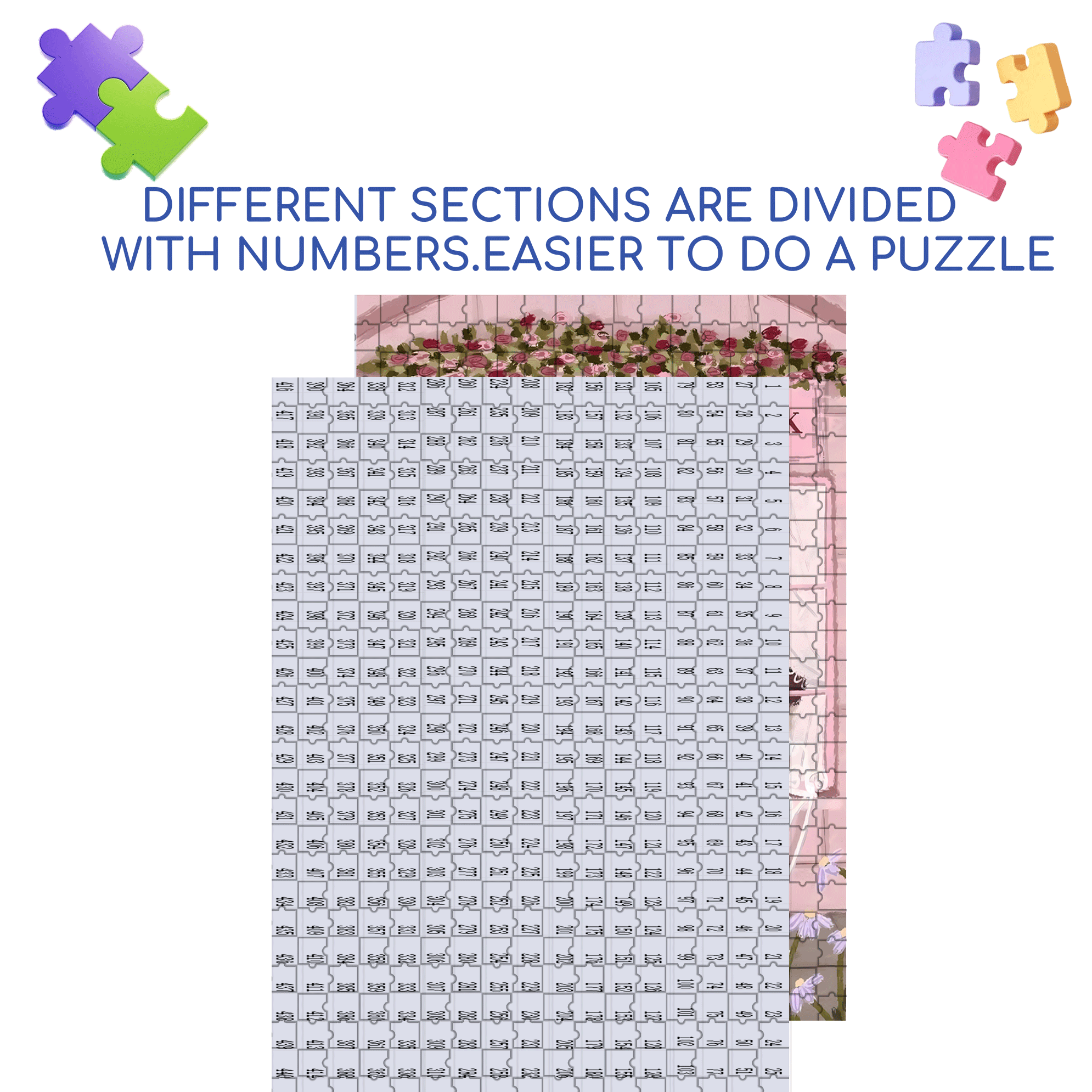 Pretty & Pink 500pcs/1000pcs Jigsaw Puzzle, Scratch-Resistant, Interactive Family Game & Brain-Boosting DIY Decor, Perfect for Halloween, Christmas & New Year Gifts, Family Puzzle Game