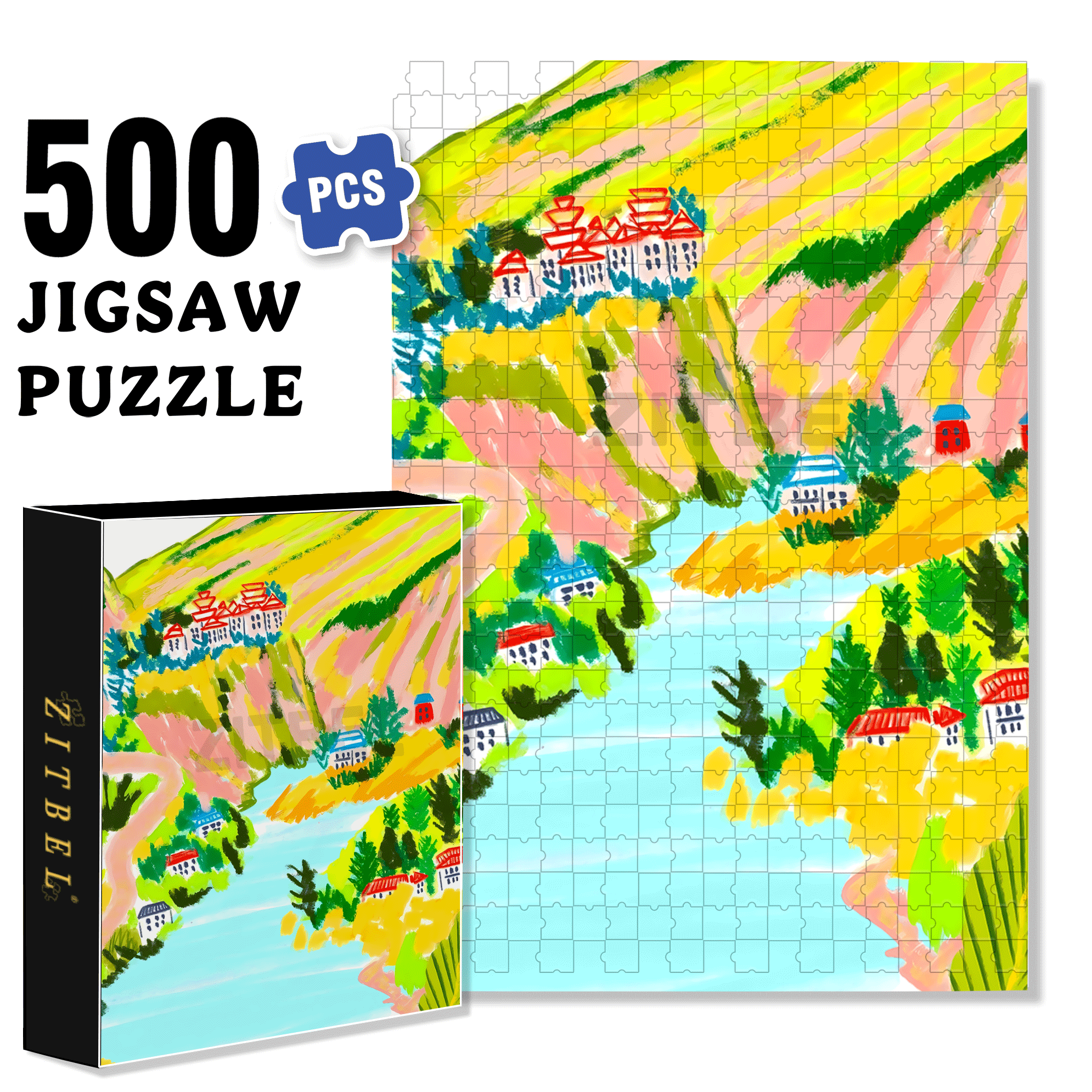 Seeking Inner Peace 500pcs/1000pcs Jigsaw Puzzle, Scratch-Resistant, Interactive Family Game & Brain-Boosting DIY Decor, Perfect for Halloween, Christmas & New Year Gifts, Family Puzzle Game