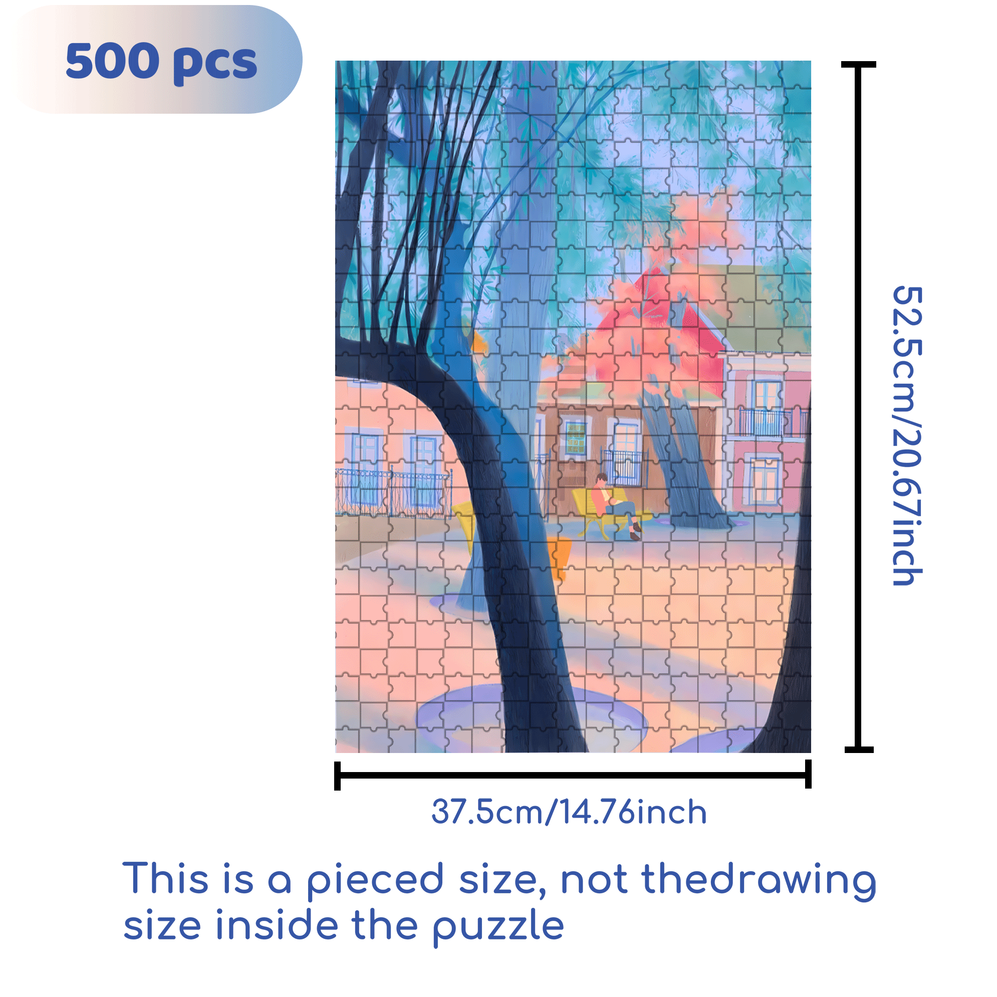Solitude In The City 500pcs/1000pcs Jigsaw Puzzle, Scratch-Resistant, Interactive Family Game & Brain-Boosting DIY Decor, Perfect for Halloween, Christmas & New Year Gifts, Family Puzzle Game