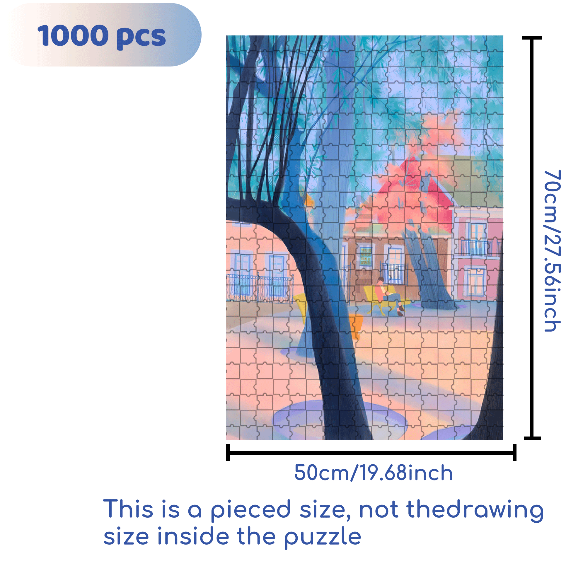 Solitude In The City 500pcs/1000pcs Jigsaw Puzzle, Scratch-Resistant, Interactive Family Game & Brain-Boosting DIY Decor, Perfect for Halloween, Christmas & New Year Gifts, Family Puzzle Game