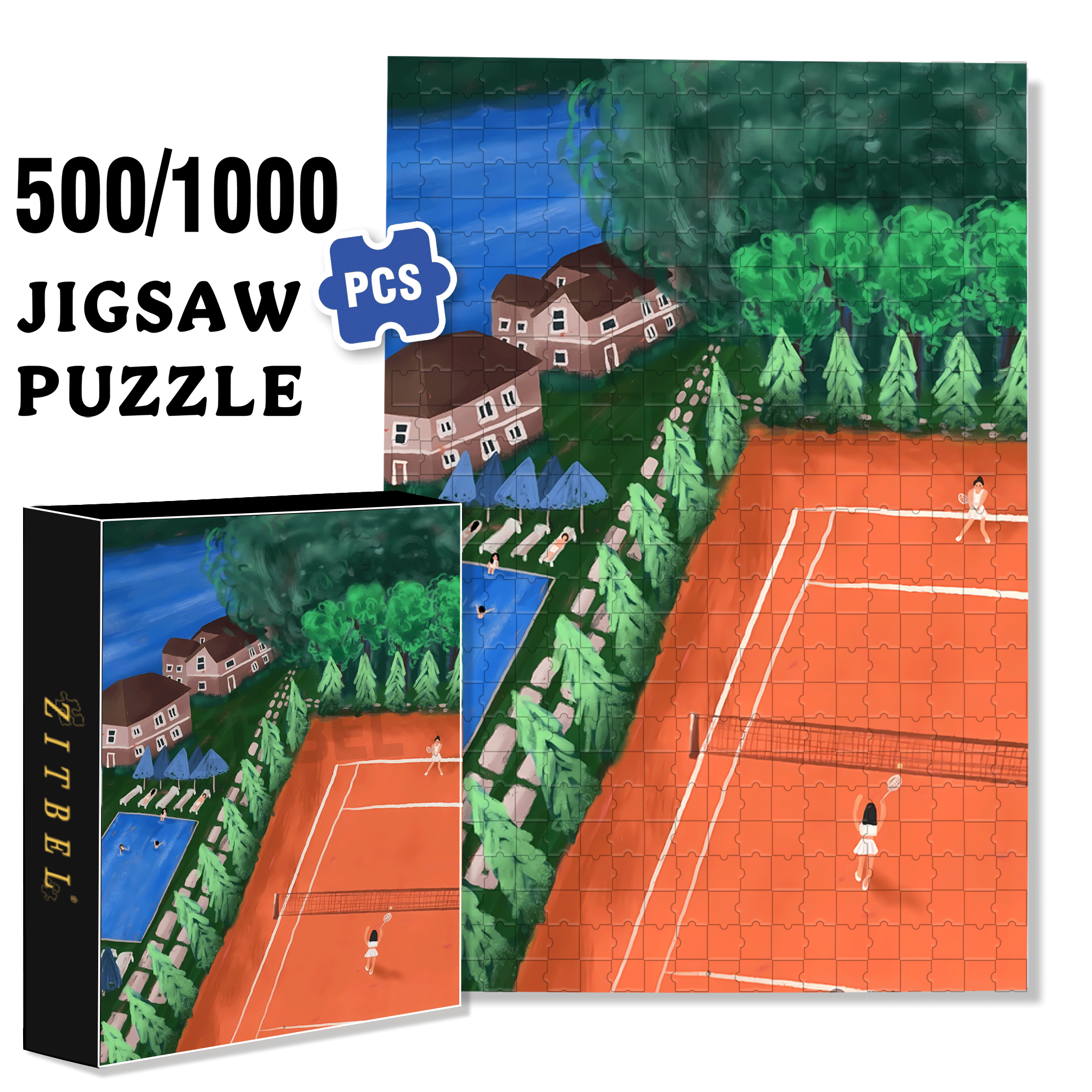 Sweat On The Red Field 500pcs/1000pcs Jigsaw Puzzle, Scratch-Resistant, Interactive Family Game & Brain-Boosting DIY Decor, Perfect for Halloween, Christmas & New Year Gifts, Family Puzzle Game