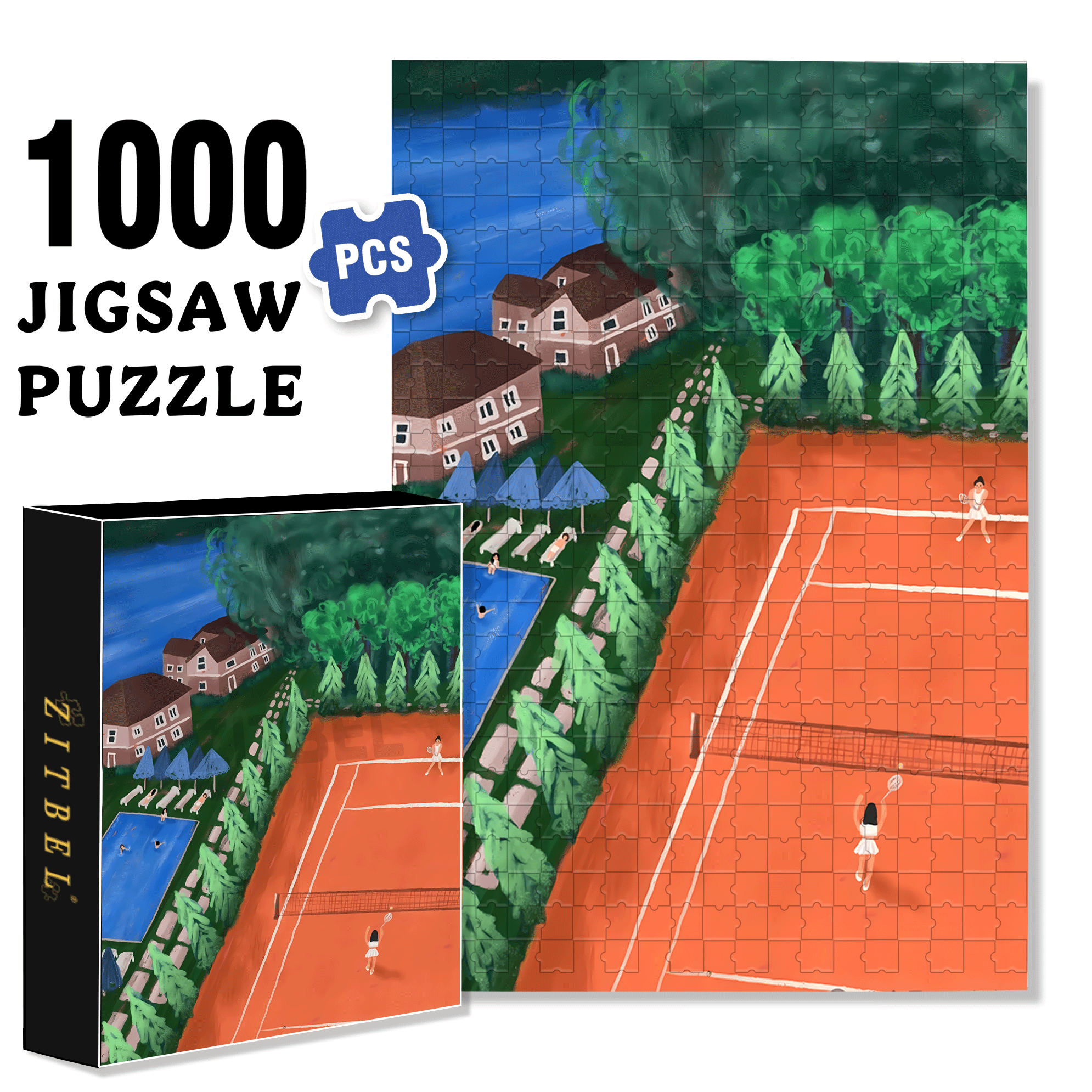 Sweat On The Red Field 500pcs/1000pcs Jigsaw Puzzle, Scratch-Resistant, Interactive Family Game & Brain-Boosting DIY Decor, Perfect for Halloween, Christmas & New Year Gifts, Family Puzzle Game