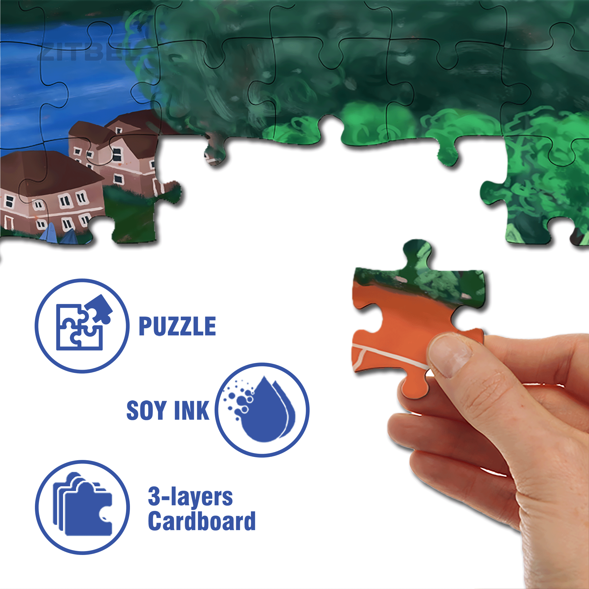 Sweat On The Red Field 500pcs/1000pcs Jigsaw Puzzle, Scratch-Resistant, Interactive Family Game & Brain-Boosting DIY Decor, Perfect for Halloween, Christmas & New Year Gifts, Family Puzzle Game