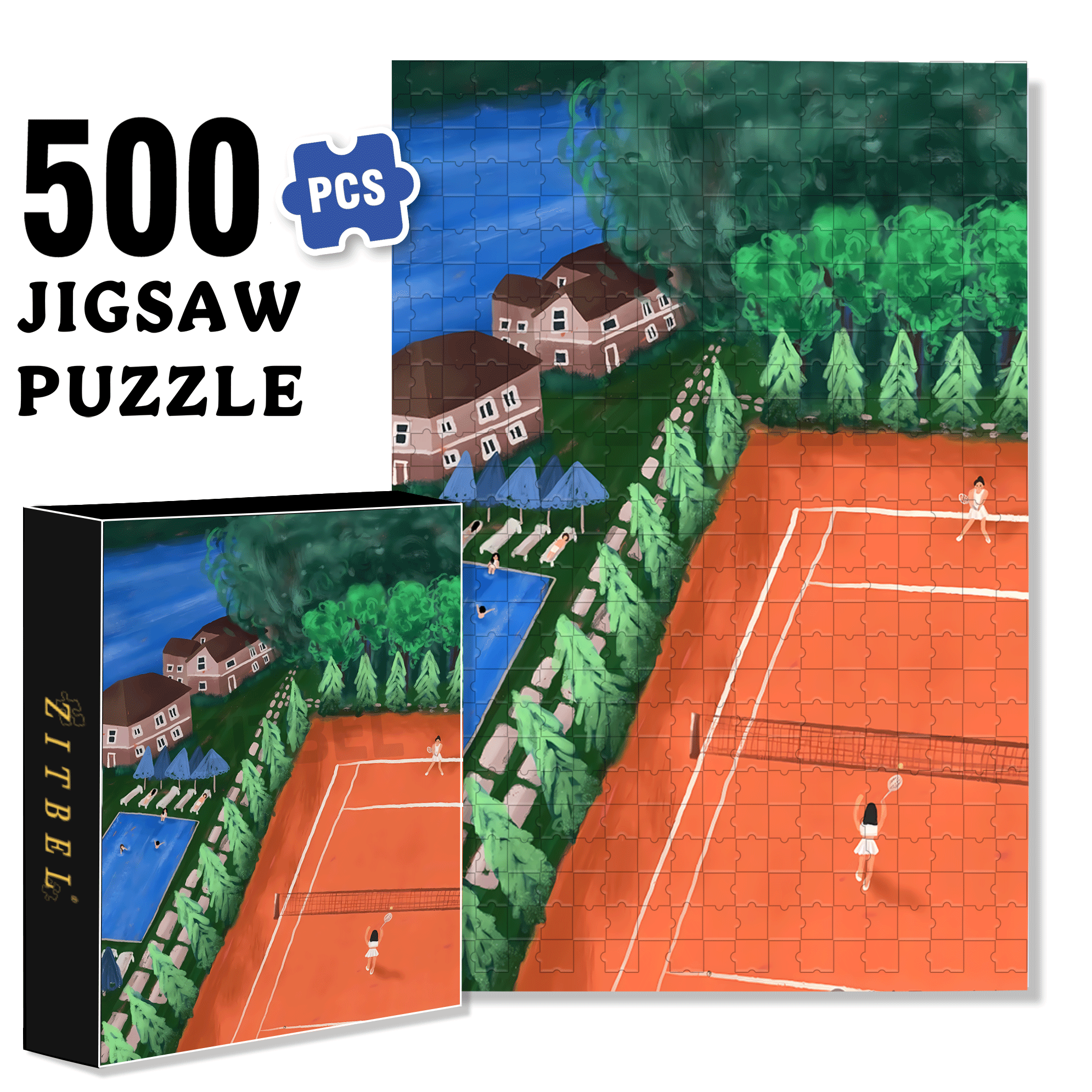 Sweat On The Red Field 500pcs/1000pcs Jigsaw Puzzle, Scratch-Resistant, Interactive Family Game & Brain-Boosting DIY Decor, Perfect for Halloween, Christmas & New Year Gifts, Family Puzzle Game