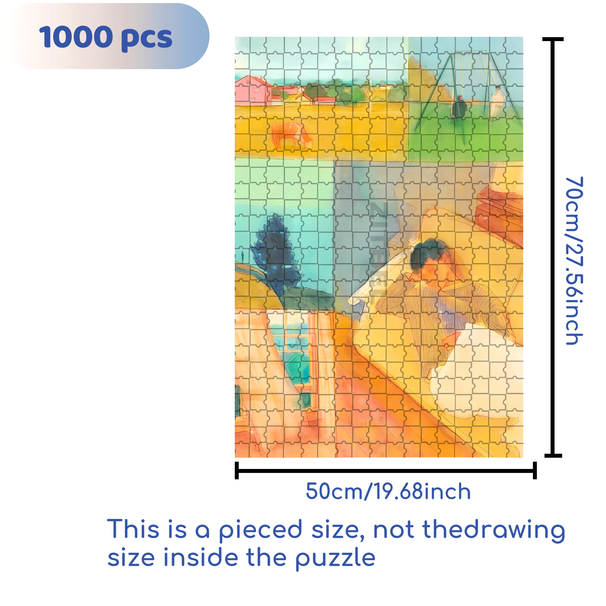 That Daytime Dream 500pcs/1000pcs Jigsaw Puzzle, Scratch-Resistant, Interactive Family Game & Brain-Boosting DIY Decor, Perfect for Halloween, Christmas & New Year Gifts, Family Puzzle Game