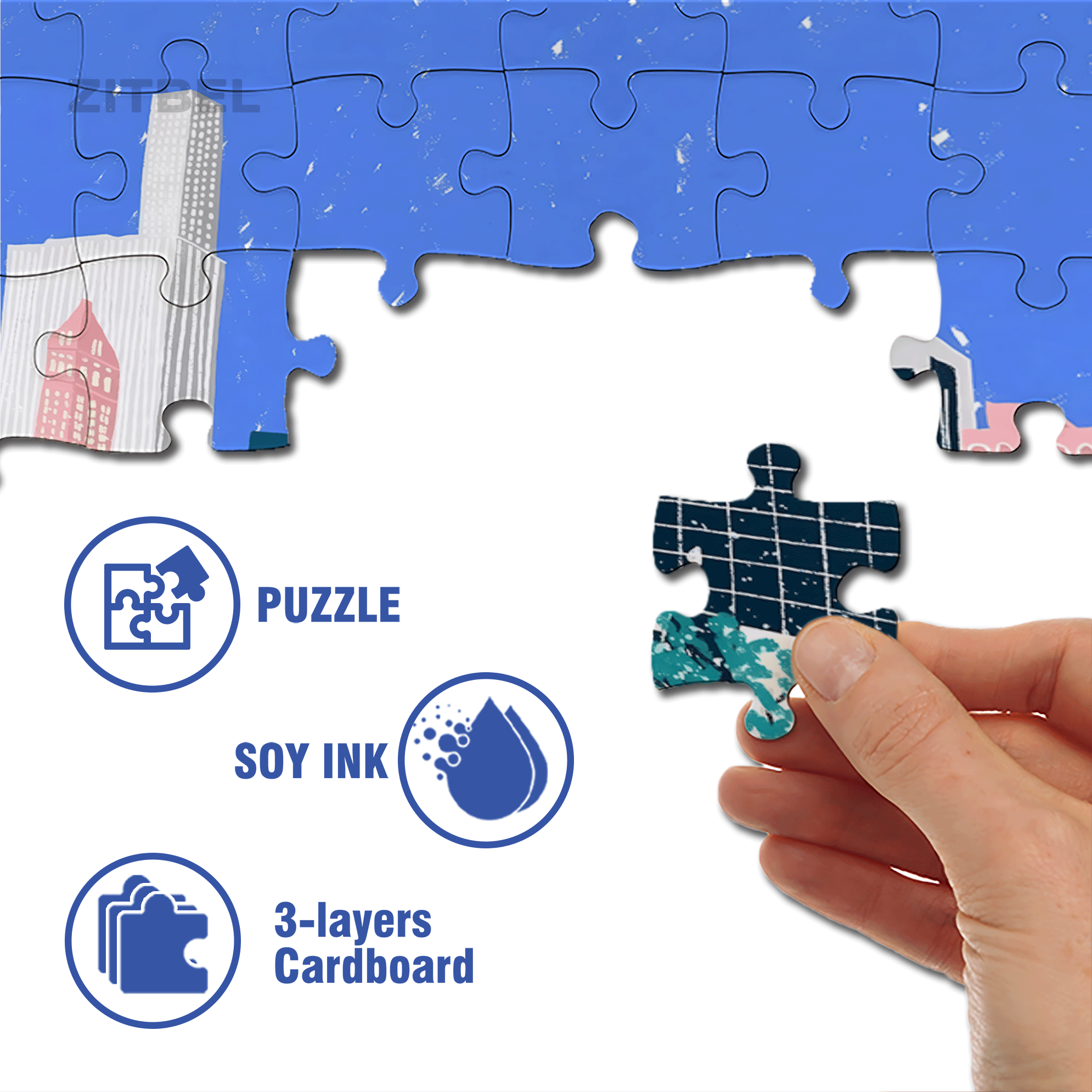 The Beat Of The City 500pcs/1000pcs Jigsaw Puzzle, Scratch-Resistant, Interactive Family Game & Brain-Boosting DIY Decor, Perfect for Halloween, Christmas & New Year Gifts, Family Puzzle Game