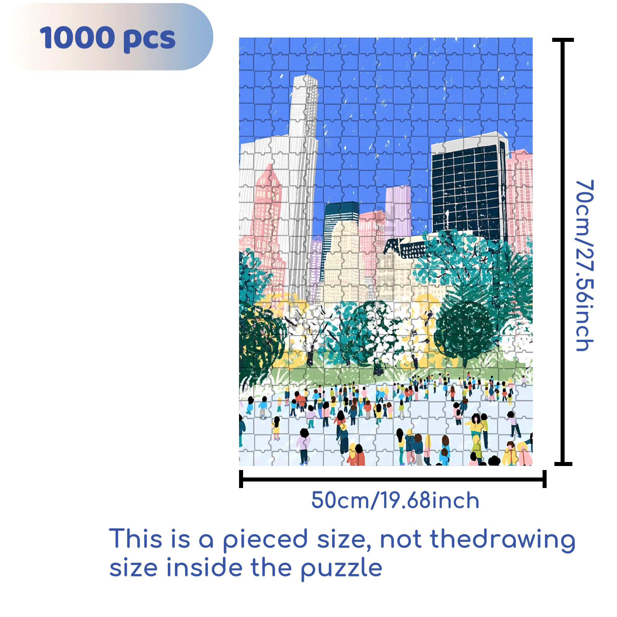 The Beat Of The City 500pcs/1000pcs Jigsaw Puzzle, Scratch-Resistant, Interactive Family Game & Brain-Boosting DIY Decor, Perfect for Halloween, Christmas & New Year Gifts, Family Puzzle Game