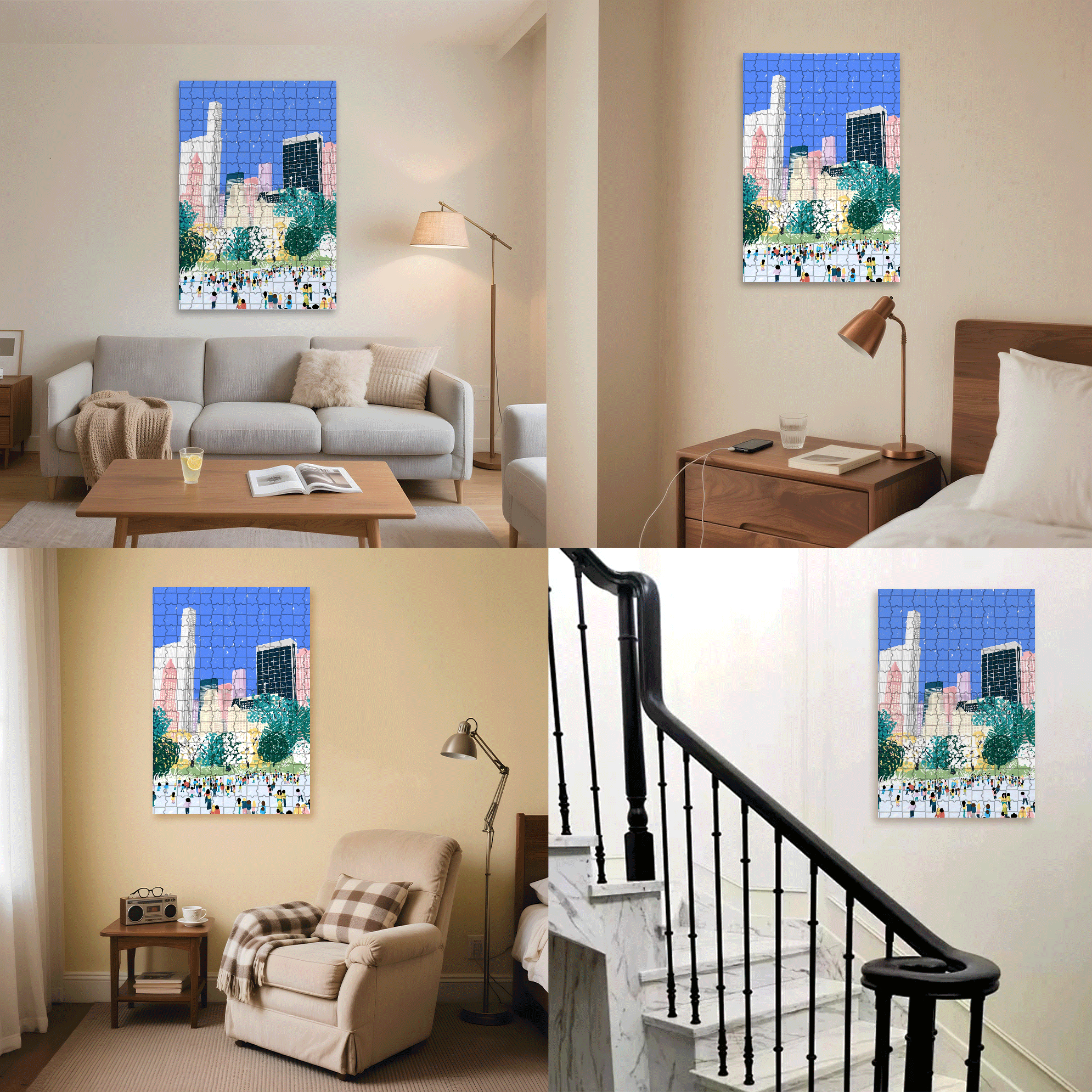 The Beat Of The City 500pcs/1000pcs Jigsaw Puzzle, Scratch-Resistant, Interactive Family Game & Brain-Boosting DIY Decor, Perfect for Halloween, Christmas & New Year Gifts, Family Puzzle Game