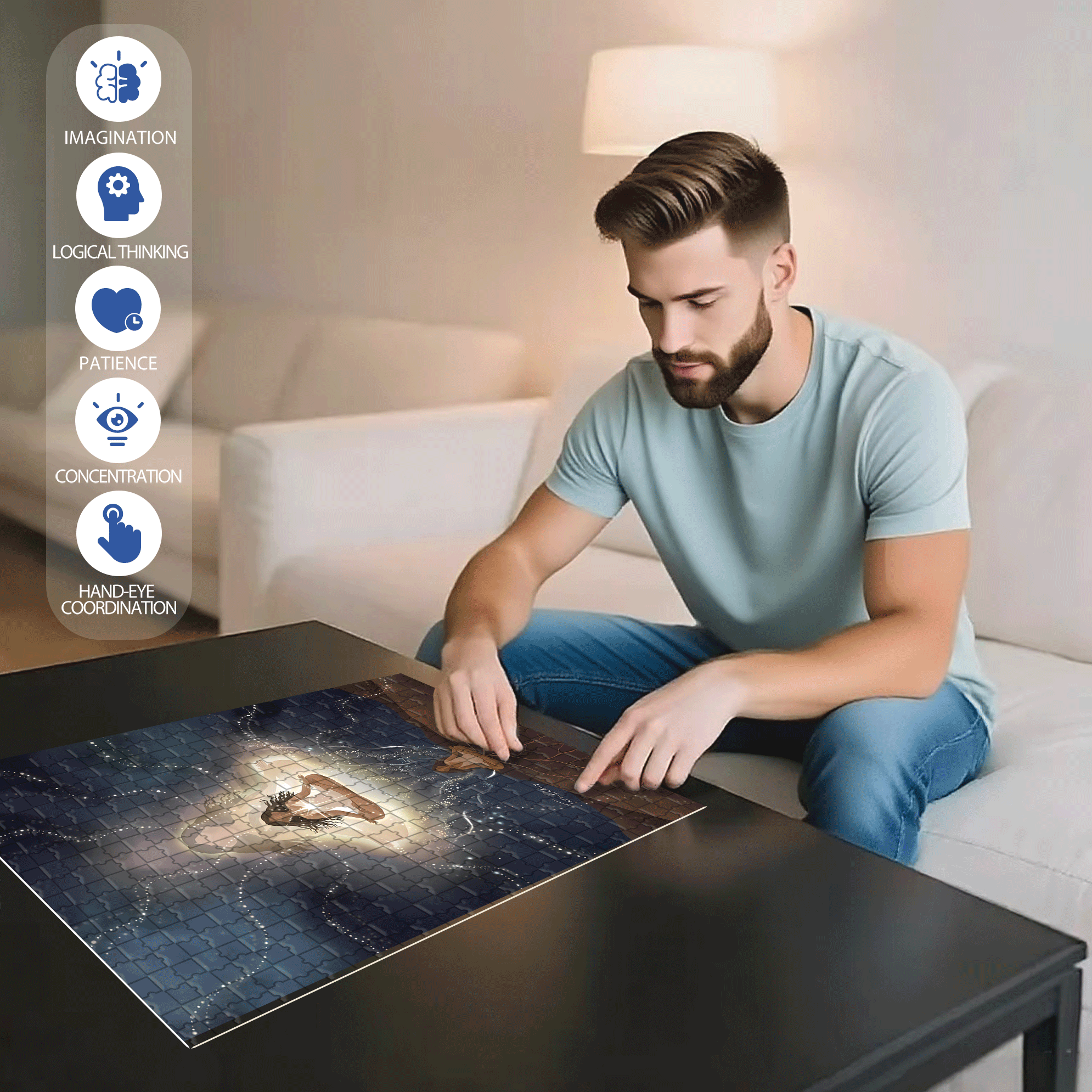 The Earth Breathes 3 500pcs/1000pcs Jigsaw Puzzle, Scratch-Resistant, Interactive Family Game & Brain-Boosting DIY Decor, Perfect for Halloween, Christmas & New Year Gifts, Family Puzzle Game