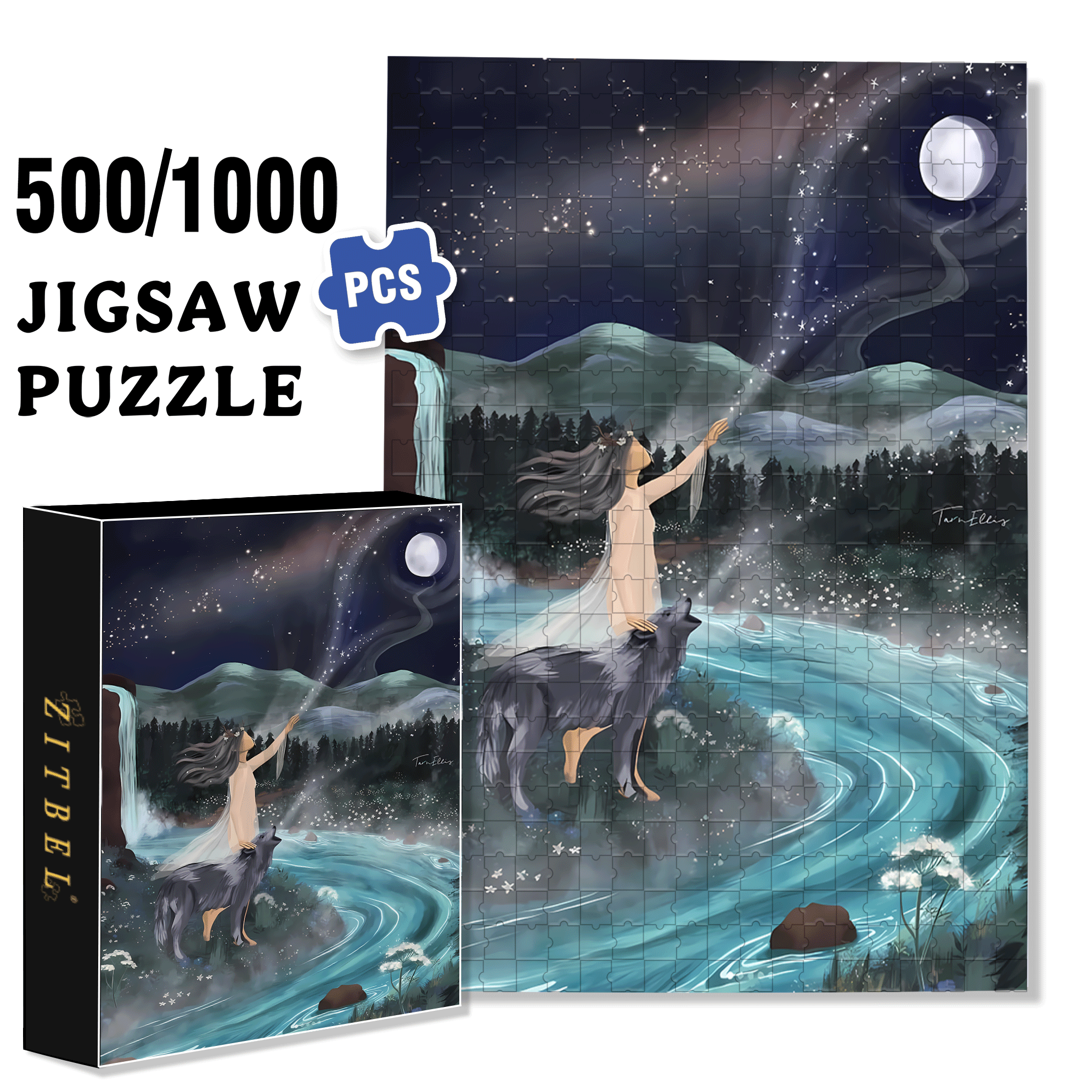 The Earth Breathes 4 500pcs/1000pcs Jigsaw Puzzle, Scratch-Resistant, Interactive Family Game & Brain-Boosting DIY Decor, Perfect for Halloween, Christmas & New Year Gifts, Family Puzzle Game
