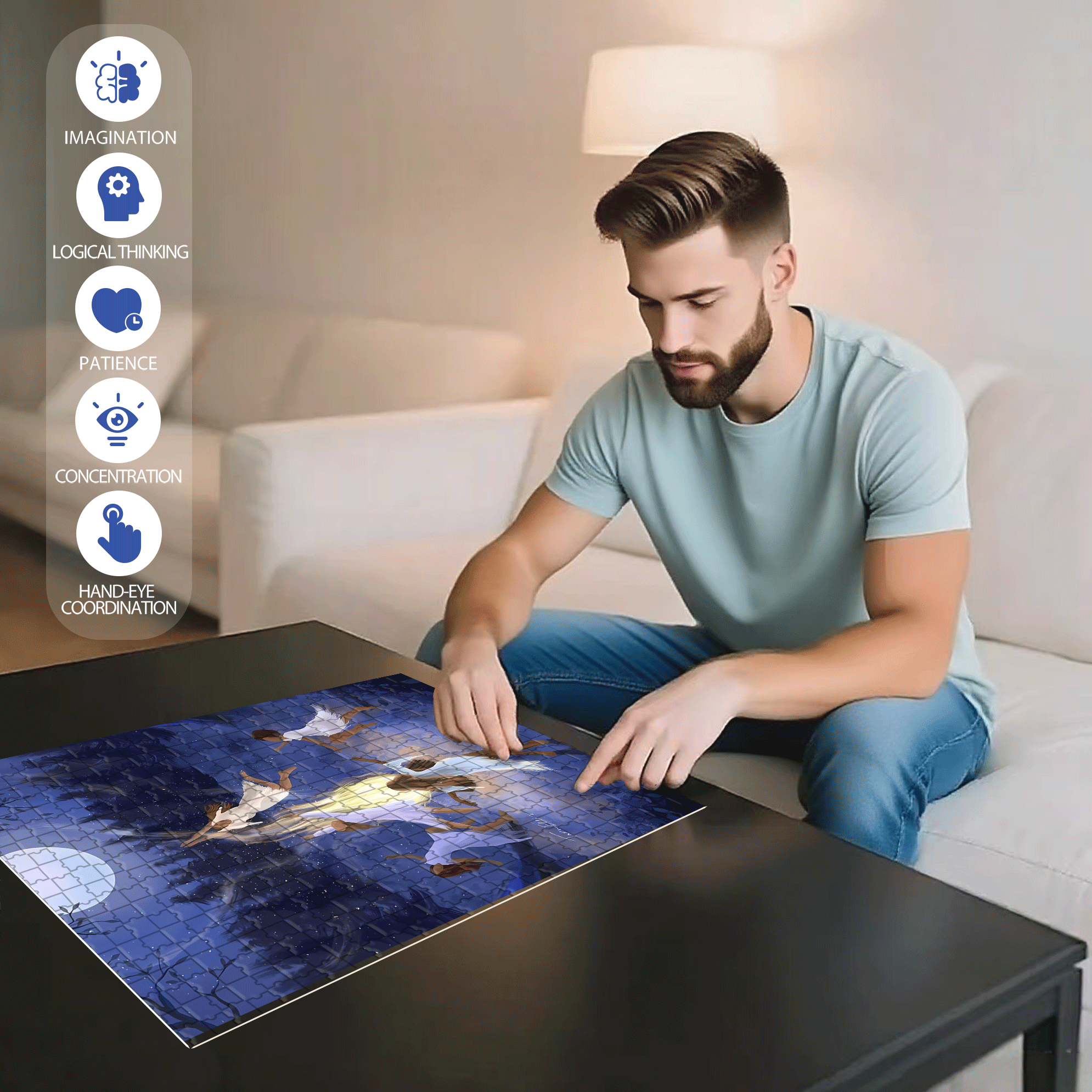 The Earth Breathes 5 500pcs/1000pcs Jigsaw Puzzle, Scratch-Resistant, Interactive Family Game & Brain-Boosting DIY Decor, Perfect for Halloween, Christmas & New Year Gifts, Family Puzzle Game