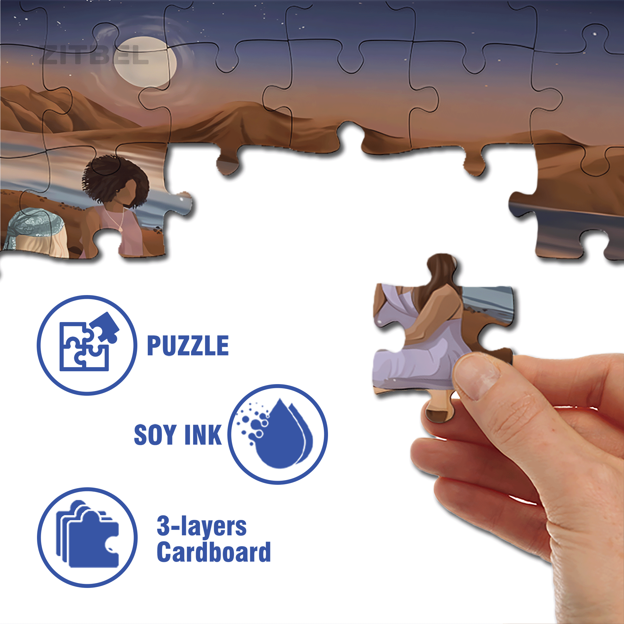 The Earth Breathes 6 500pcs/1000pcs Jigsaw Puzzle, Scratch-Resistant, Interactive Family Game & Brain-Boosting DIY Decor, Perfect for Halloween, Christmas & New Year Gifts, Family Puzzle Game