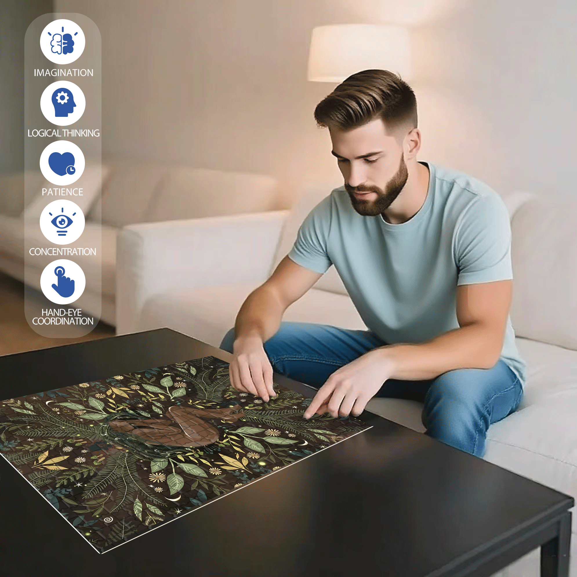 The Earth Breathes 7 500pcs/1000pcs Jigsaw Puzzle, Scratch-Resistant, Interactive Family Game & Brain-Boosting DIY Decor, Perfect for Halloween, Christmas & New Year Gifts, Family Puzzle Game