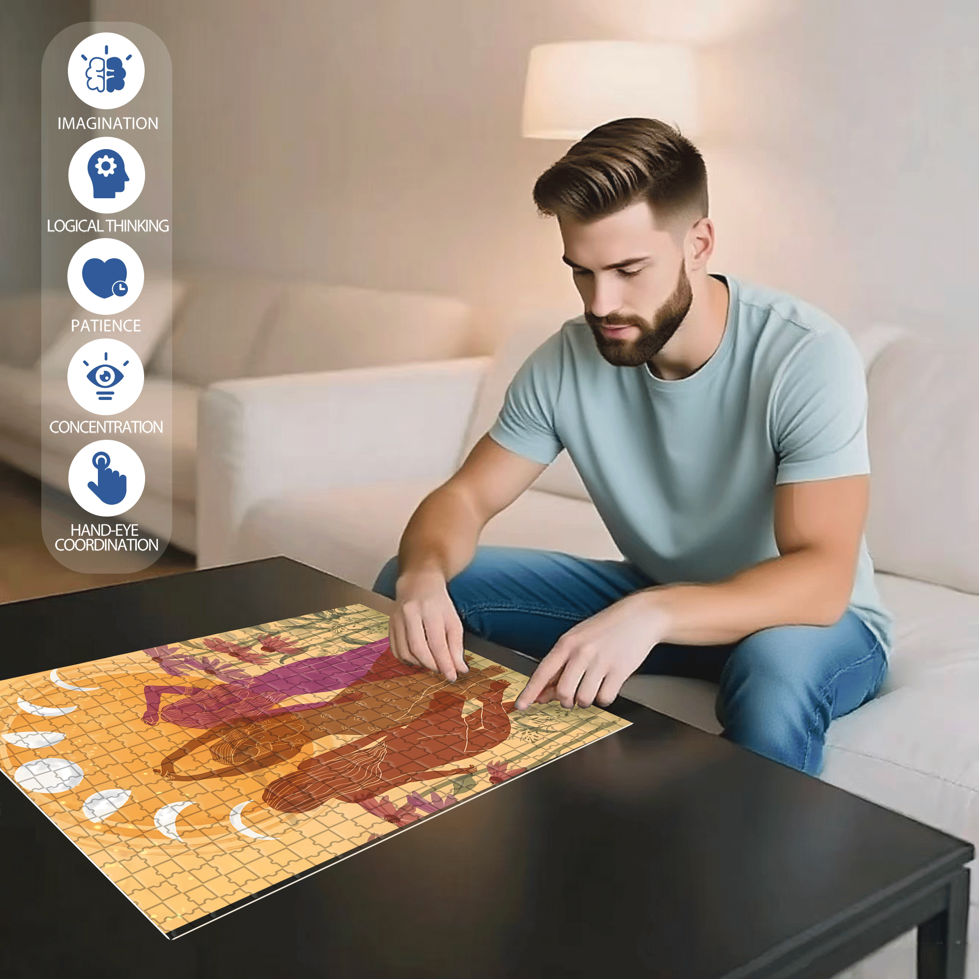 The Earth Breathes 8 500pcs/1000pcs Jigsaw Puzzle, Scratch-Resistant, Interactive Family Game & Brain-Boosting DIY Decor, Perfect for Halloween, Christmas & New Year Gifts, Family Puzzle Game