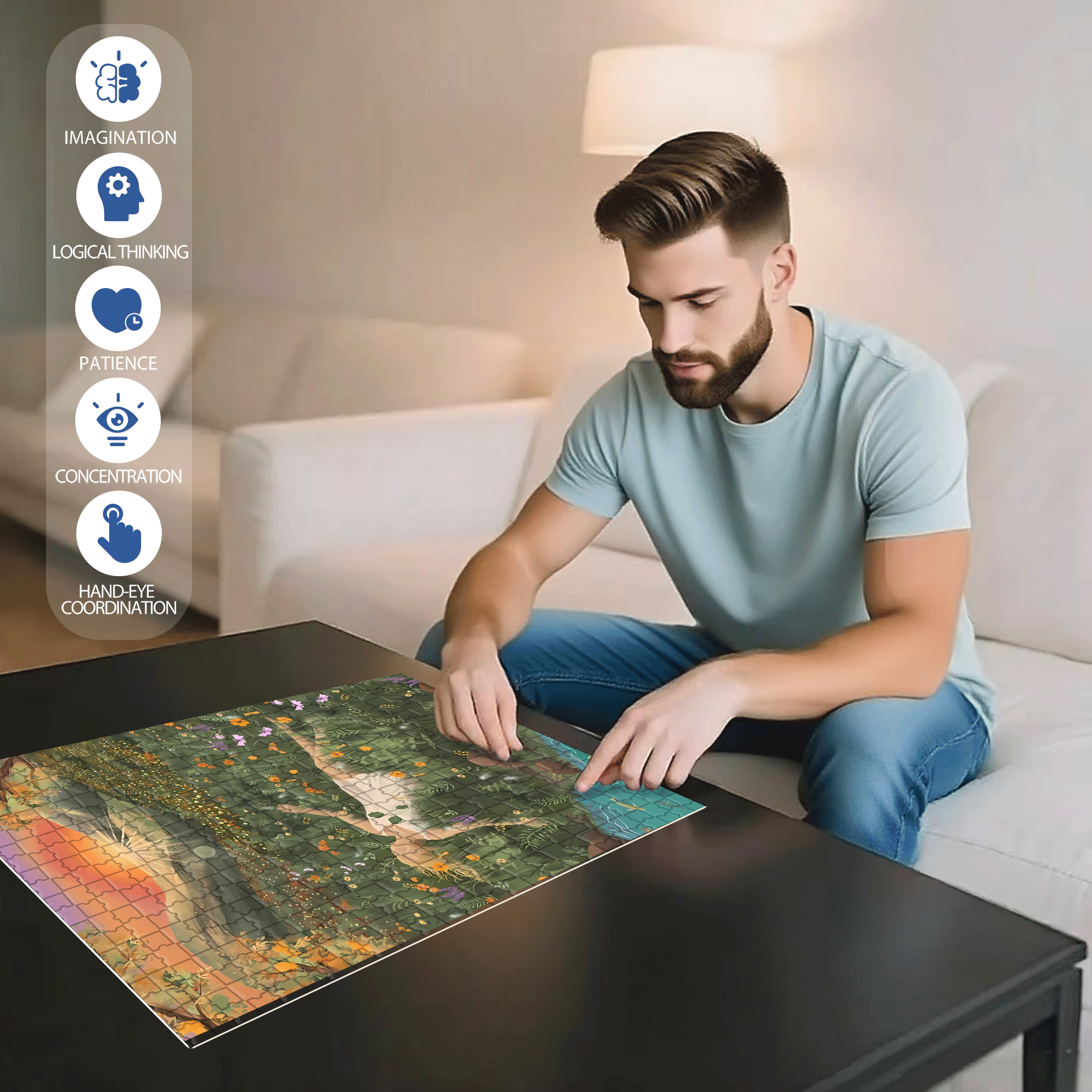 The Earth Breathes 500pcs/1000pcs Jigsaw Puzzle, Scratch-Resistant, Interactive Family Game & Brain-Boosting DIY Decor, Perfect for Halloween, Christmas & New Year Gifts, Family Puzzle Game