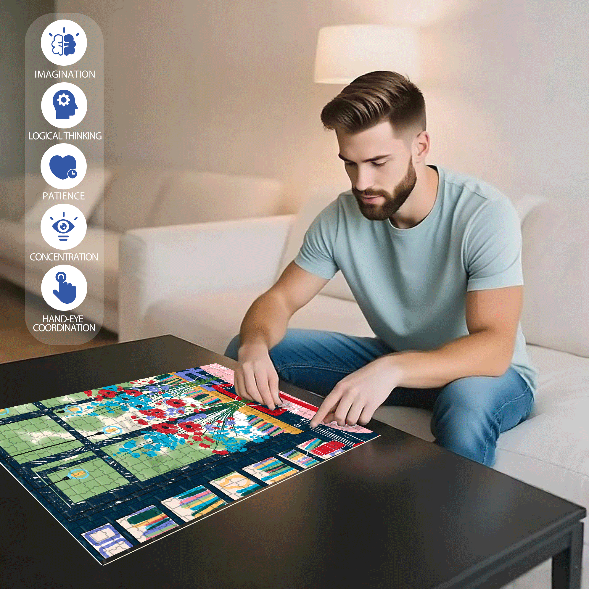 The Healing Narrative Of Plants 2 500pcs/1000pcs Jigsaw Puzzle, Scratch-Resistant, Interactive Family Game & Brain-Boosting DIY Decor, Perfect for Halloween, Christmas & New Year Gifts, Family Puzzle Game
