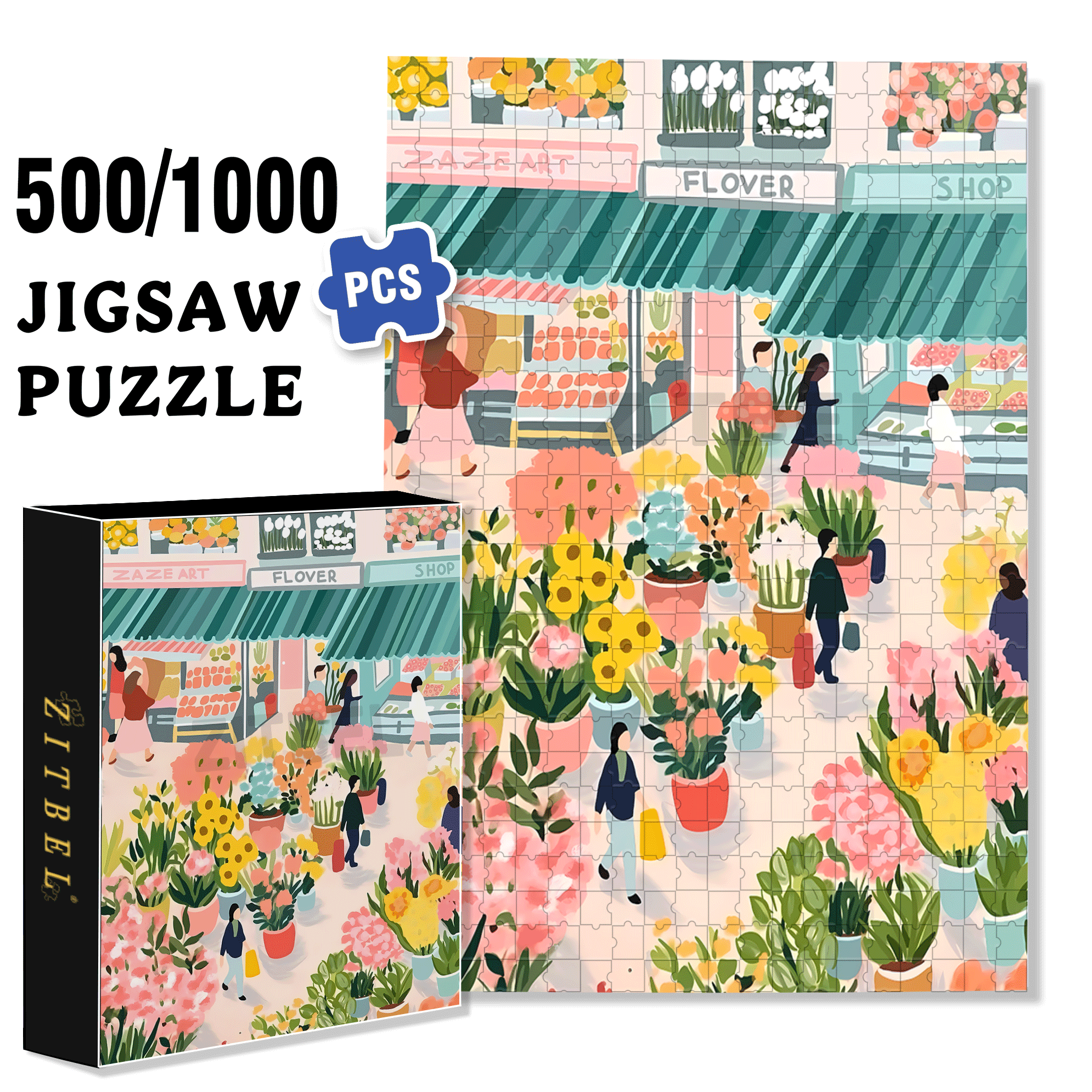 The Healing Narrative Of Plants 500pcs/1000pcs Jigsaw Puzzle, Scratch-Resistant, Interactive Family Game & Brain-Boosting DIY Decor, Perfect for Halloween, Christmas & New Year Gifts, Family Puzzle Game