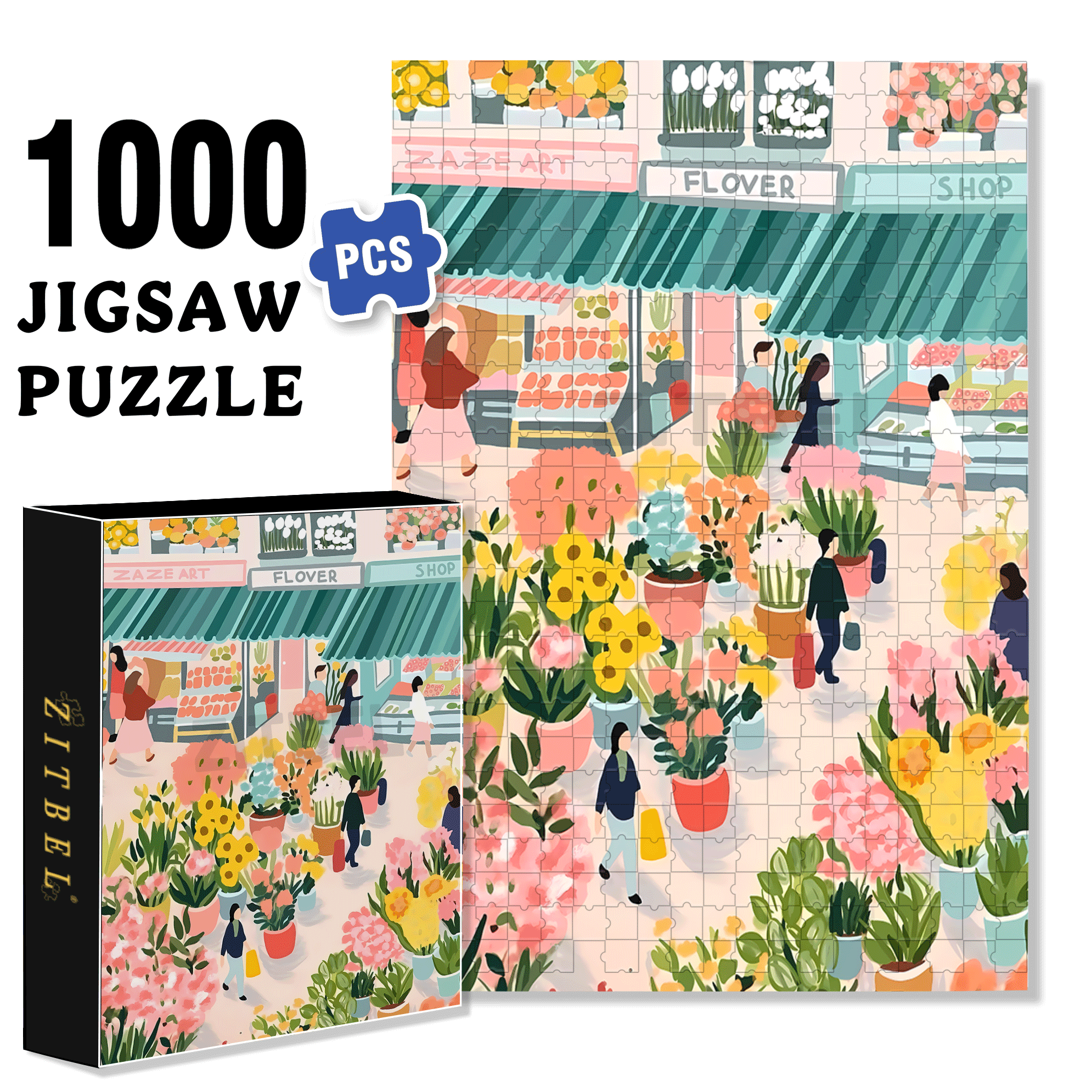 The Healing Narrative Of Plants 500pcs/1000pcs Jigsaw Puzzle, Scratch-Resistant, Interactive Family Game & Brain-Boosting DIY Decor, Perfect for Halloween, Christmas & New Year Gifts, Family Puzzle Game