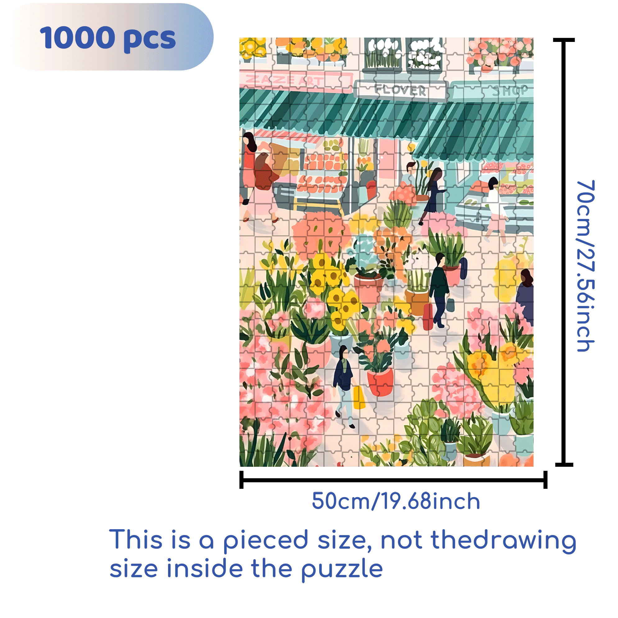 The Healing Narrative Of Plants 500pcs/1000pcs Jigsaw Puzzle, Scratch-Resistant, Interactive Family Game & Brain-Boosting DIY Decor, Perfect for Halloween, Christmas & New Year Gifts, Family Puzzle Game