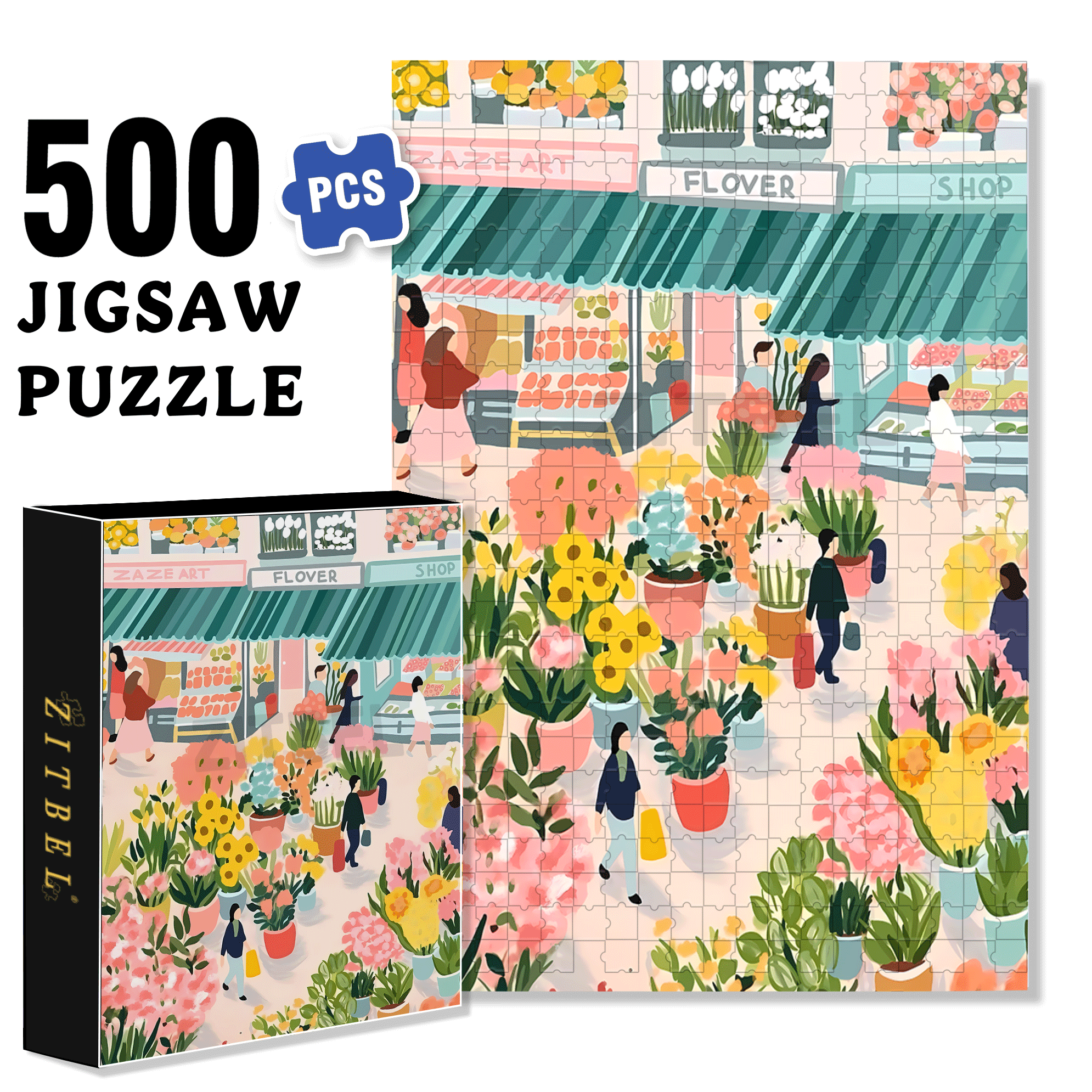 The Healing Narrative Of Plants 500pcs/1000pcs Jigsaw Puzzle, Scratch-Resistant, Interactive Family Game & Brain-Boosting DIY Decor, Perfect for Halloween, Christmas & New Year Gifts, Family Puzzle Game