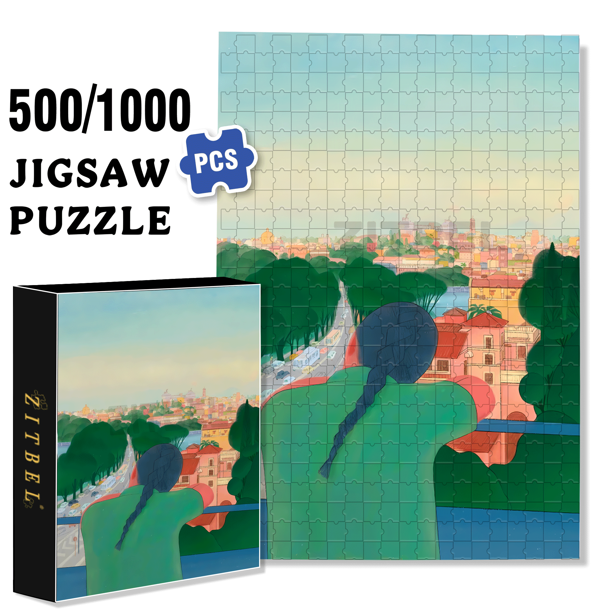 The Human World Is A Spilled Color Palette 500pcs/1000pcs Jigsaw Puzzle, Scratch-Resistant, Interactive Family Game & Brain-Boosting DIY Decor, Perfect for Halloween, Christmas & New Year Gifts, Family Puzzle Game
