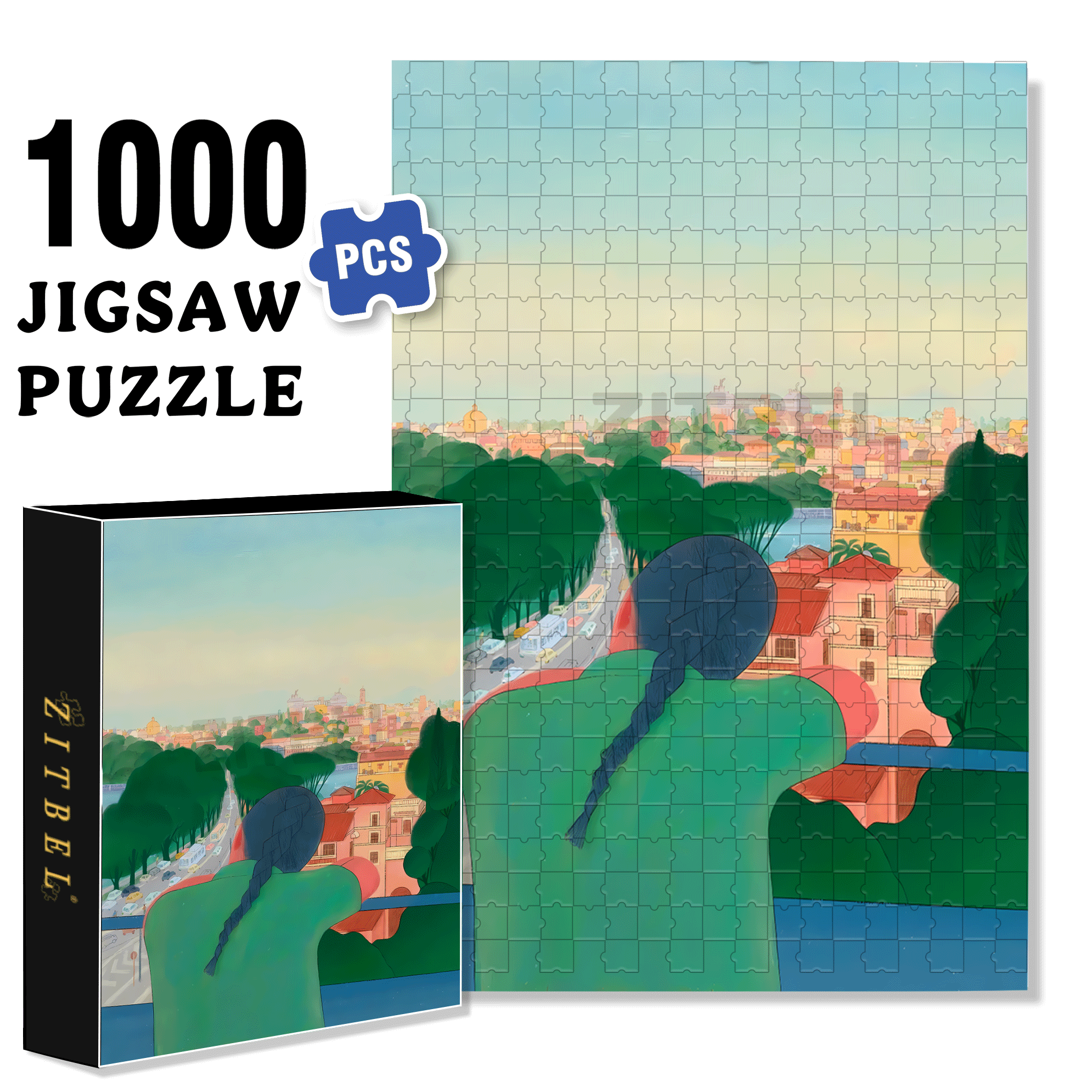 The Human World Is A Spilled Color Palette 500pcs/1000pcs Jigsaw Puzzle, Scratch-Resistant, Interactive Family Game & Brain-Boosting DIY Decor, Perfect for Halloween, Christmas & New Year Gifts, Family Puzzle Game