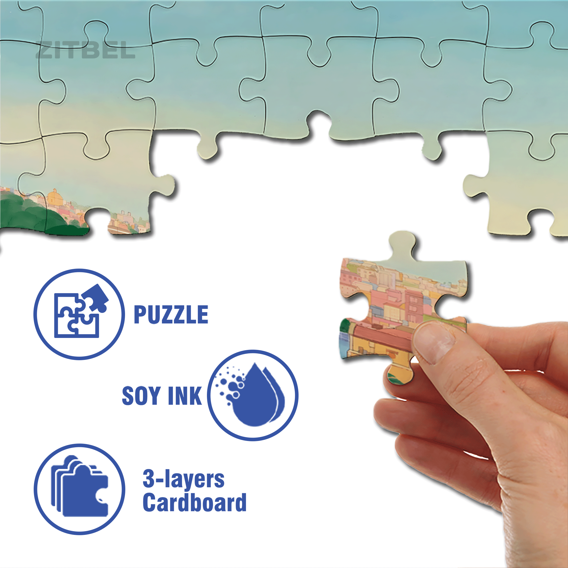 The Human World Is A Spilled Color Palette 500pcs/1000pcs Jigsaw Puzzle, Scratch-Resistant, Interactive Family Game & Brain-Boosting DIY Decor, Perfect for Halloween, Christmas & New Year Gifts, Family Puzzle Game