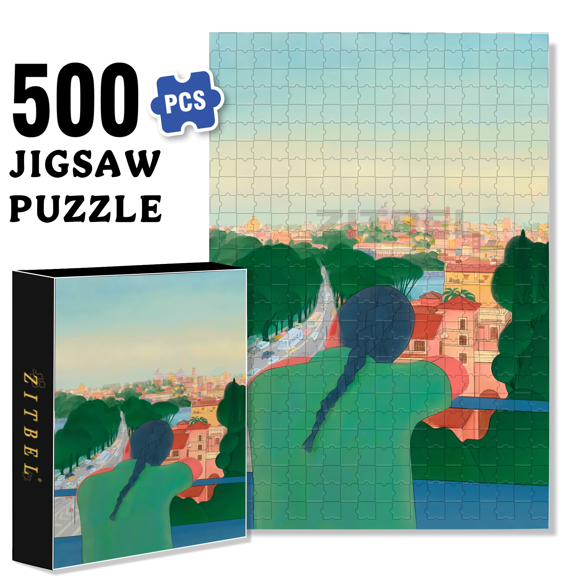 The Human World Is A Spilled Color Palette 500pcs/1000pcs Jigsaw Puzzle, Scratch-Resistant, Interactive Family Game & Brain-Boosting DIY Decor, Perfect for Halloween, Christmas & New Year Gifts, Family Puzzle Game