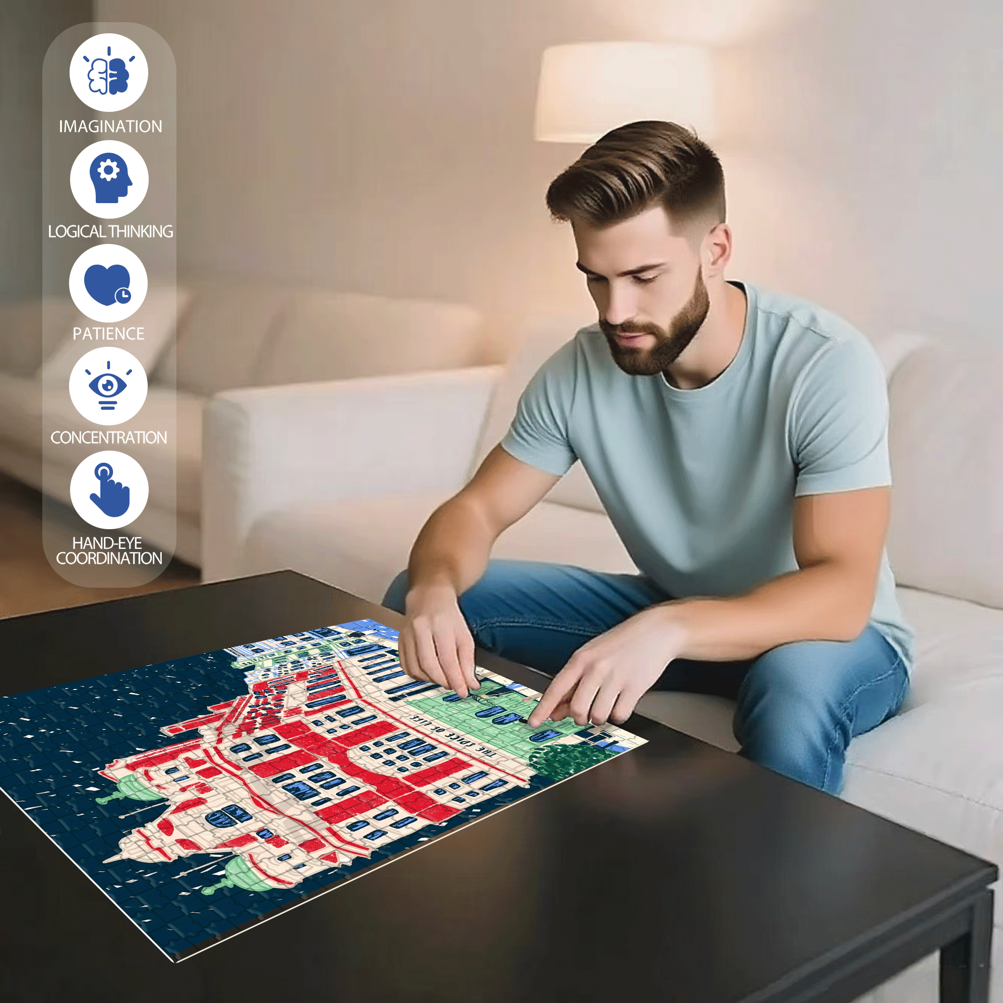 The Spice Of Life 500pcs/1000pcs Jigsaw Puzzle, Scratch-Resistant, Interactive Family Game & Brain-Boosting DIY Decor, Perfect for Halloween, Christmas & New Year Gifts, Family Puzzle Game