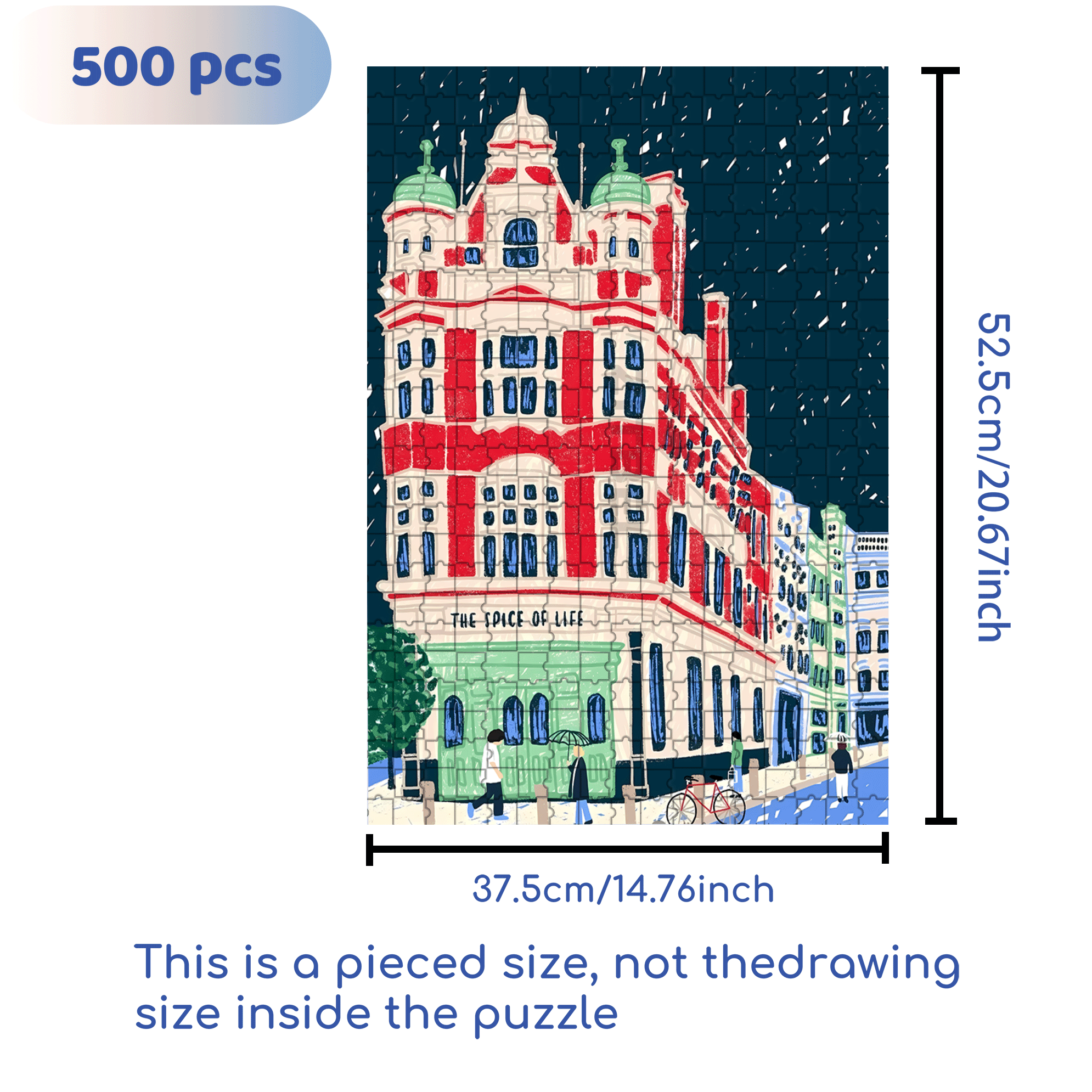 The Spice Of Life 500pcs/1000pcs Jigsaw Puzzle, Scratch-Resistant, Interactive Family Game & Brain-Boosting DIY Decor, Perfect for Halloween, Christmas & New Year Gifts, Family Puzzle Game